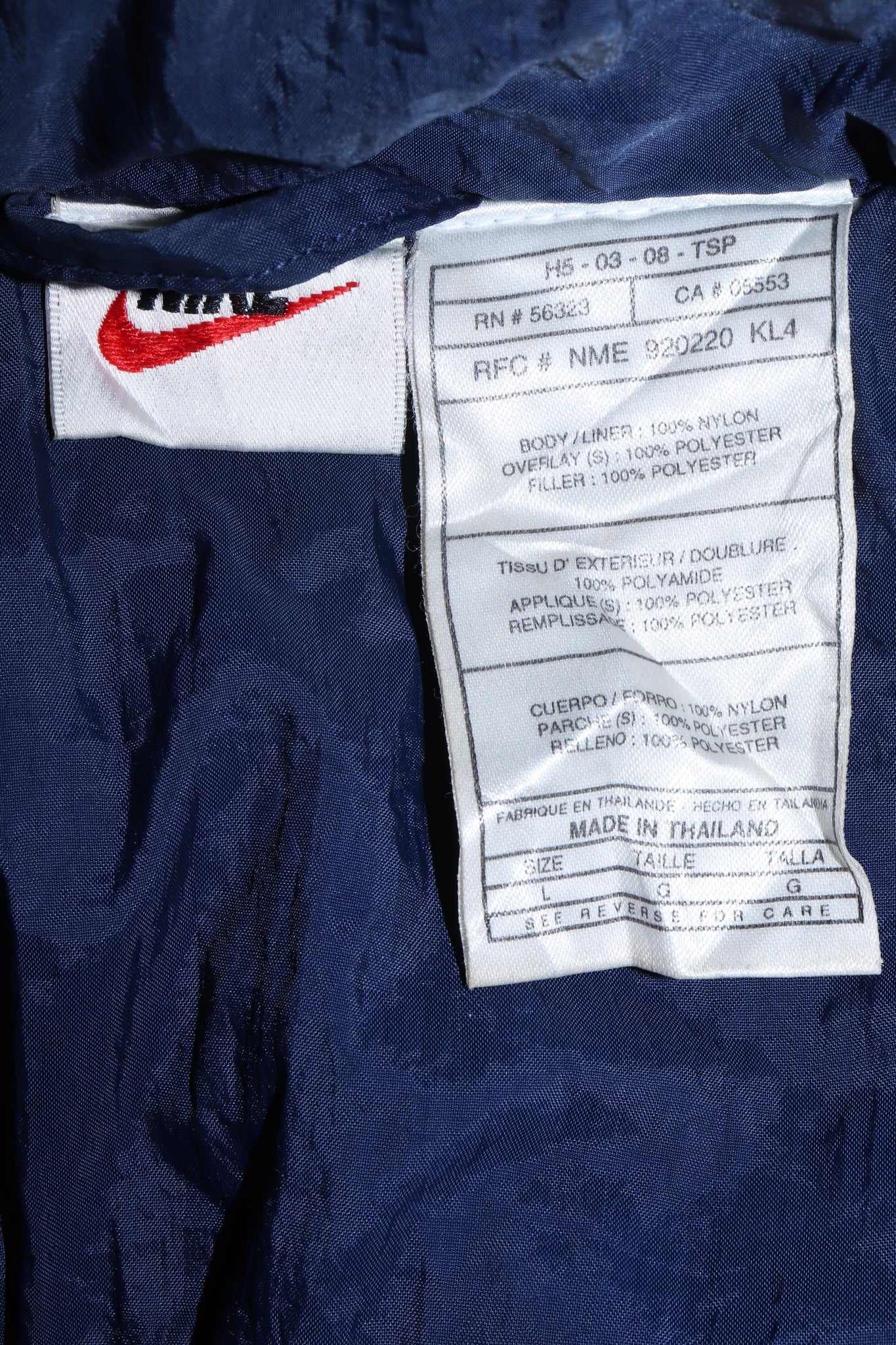 Vintage Nike Embroidered Large Swoosh Quilted Jacket