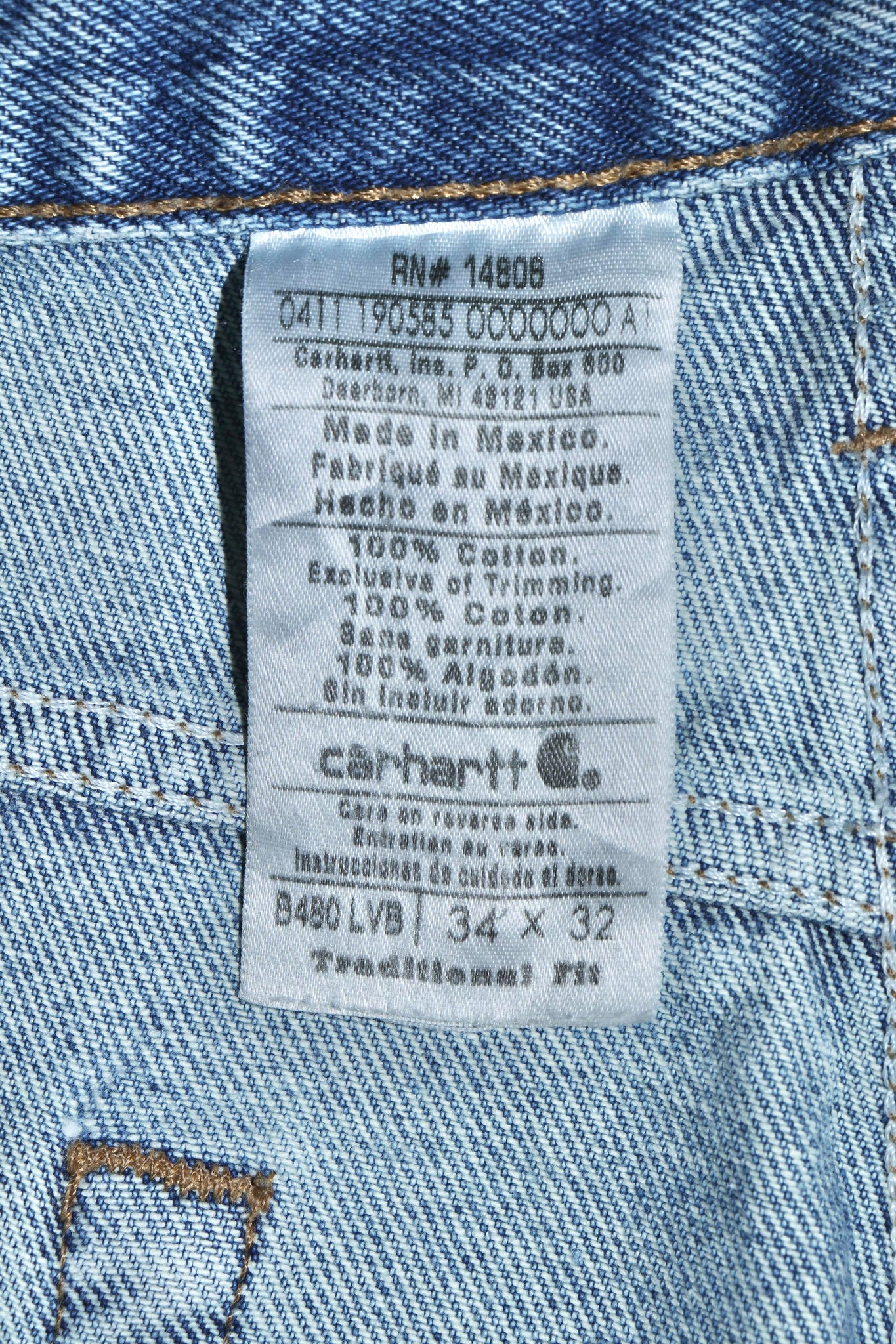 Vintage Carhartt Light Wash Thick Denim Pants