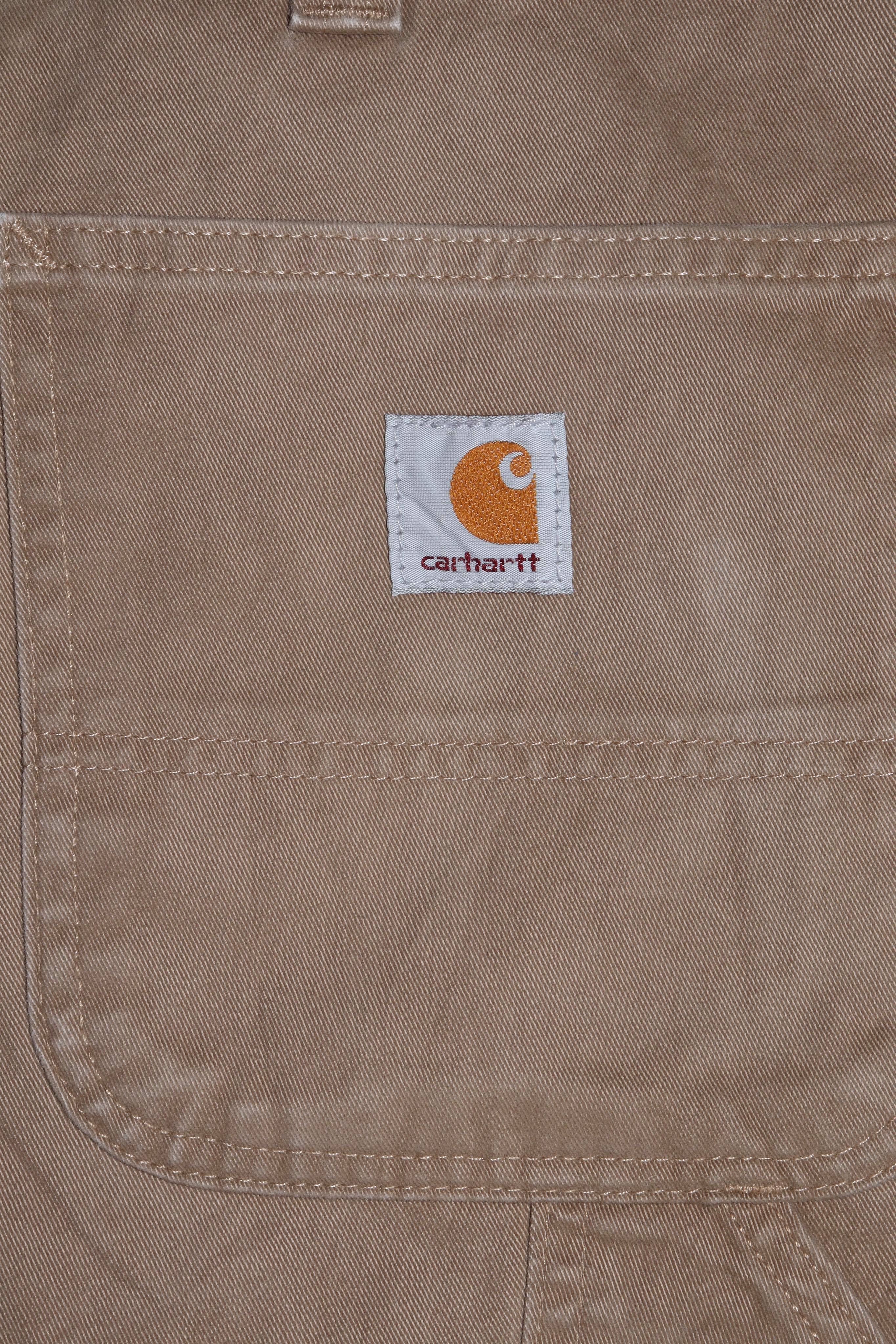 Vintage Carhartt Light Brown Plaid Lined Thick Carpenter Pants