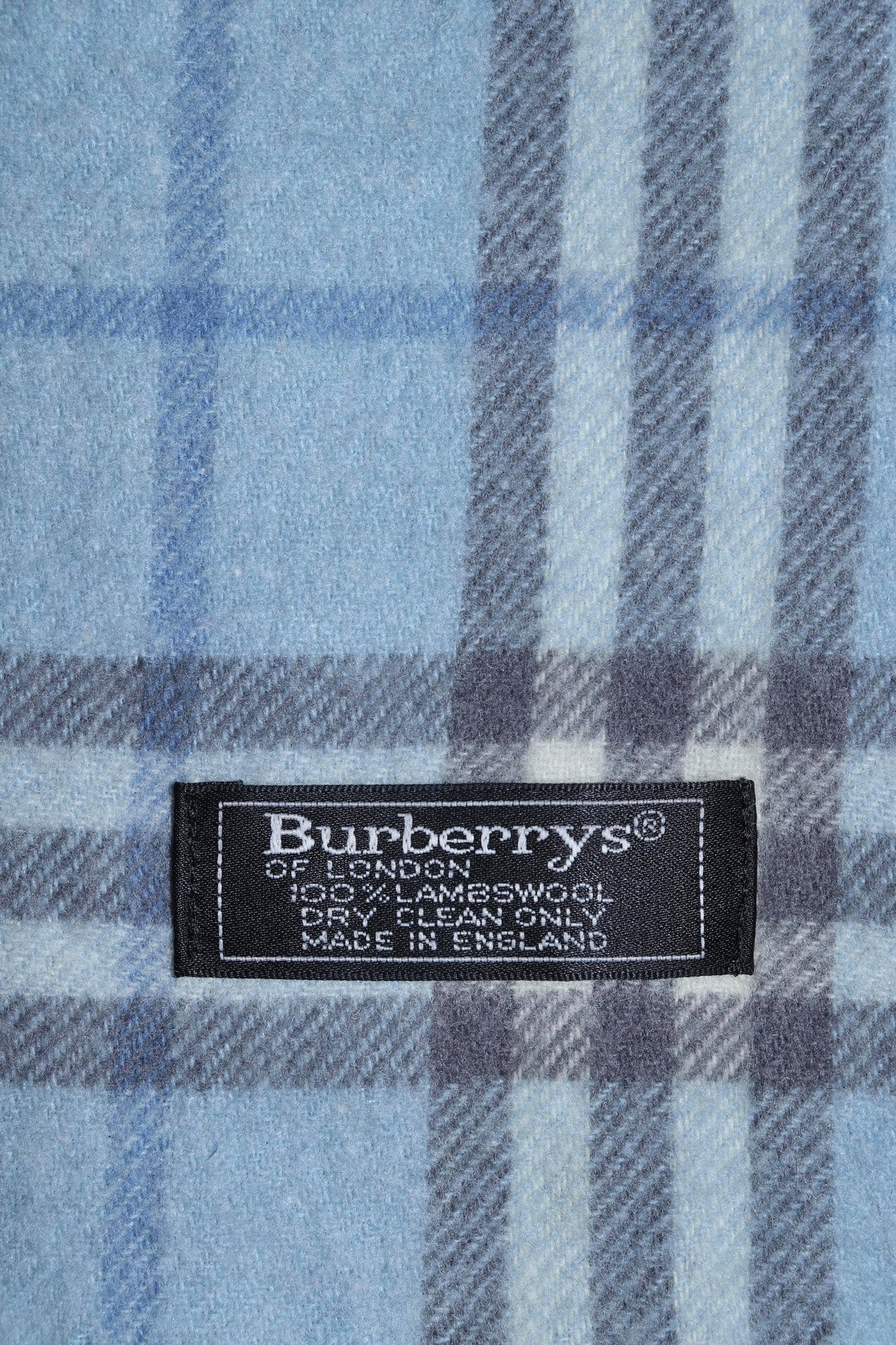 Burberry London Light Blue Nova Check Lambswool Scarf