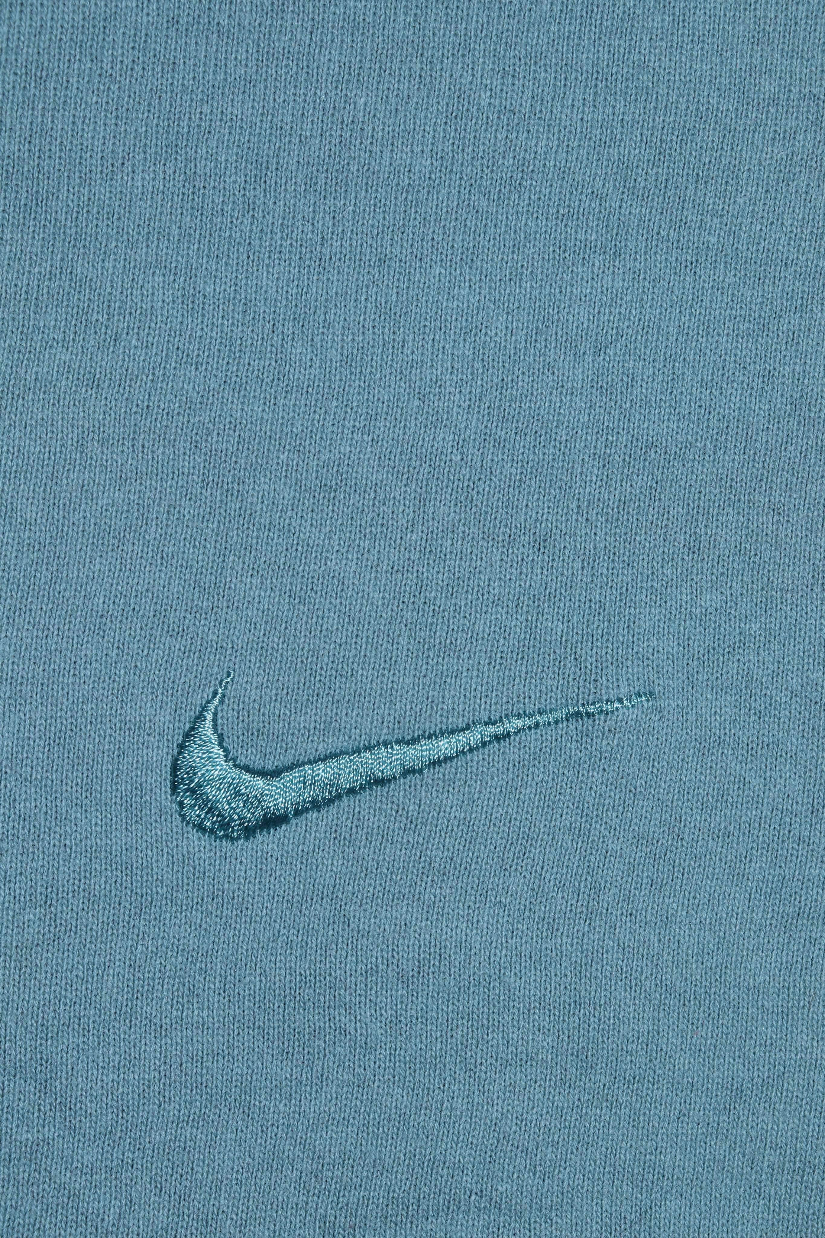Vintage 90s Nike Embroidered Mini Swoosh Ice Blue Sweatshirt