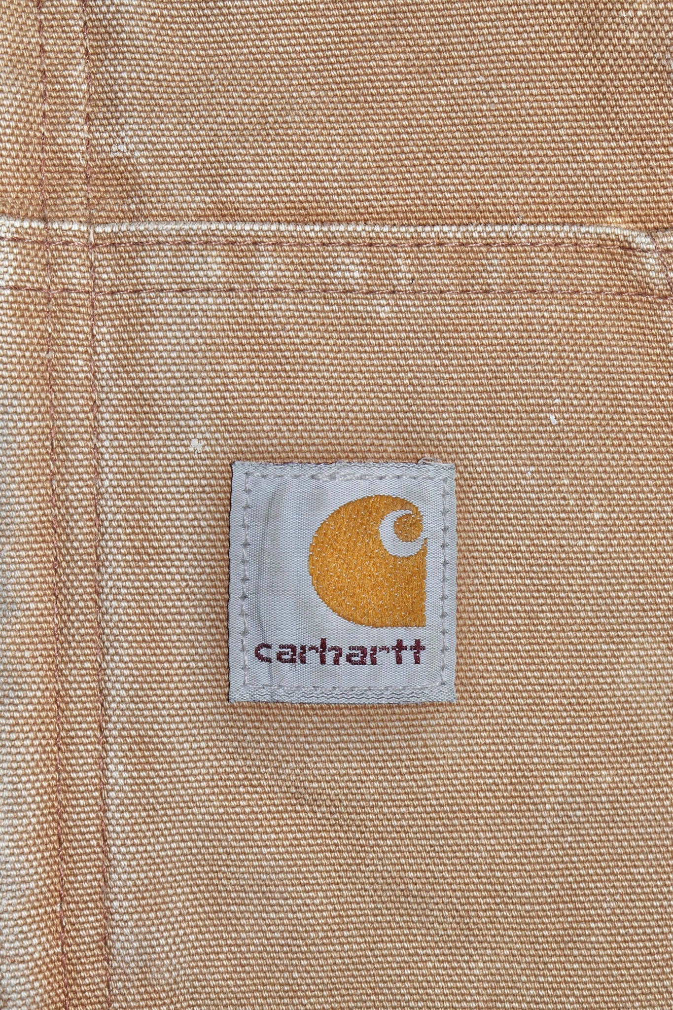 Vintage Carhartt Quilted Padded Light Brown Hooded Jacket Size M
