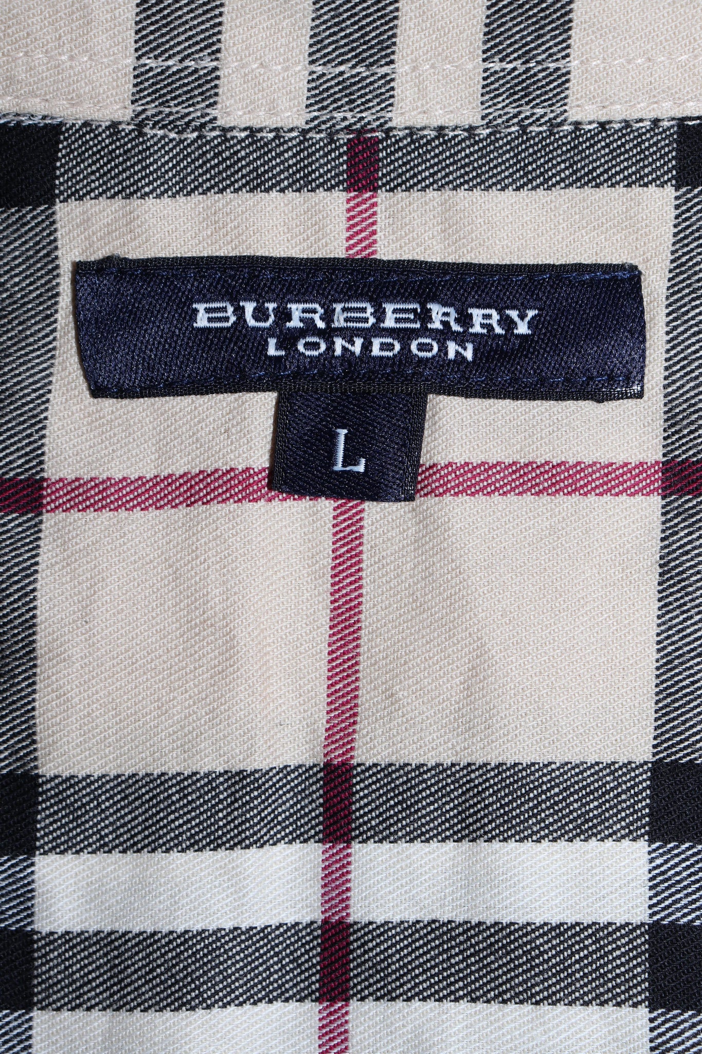 Burberry London Embroidered Logo Nova Check Short Sleeve Shirt Size: L