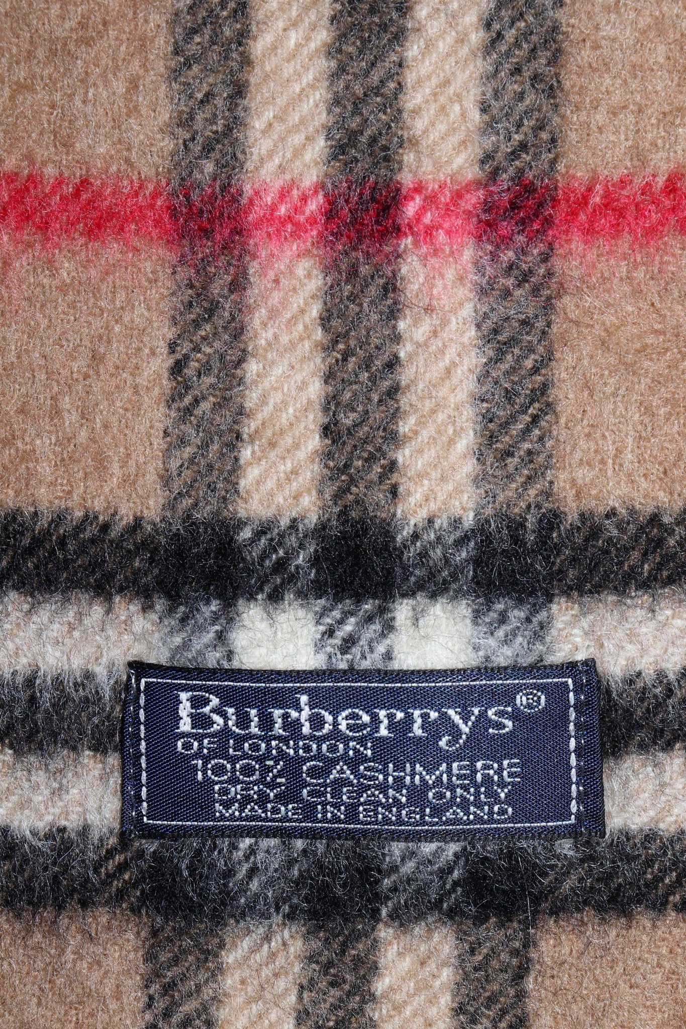 Vintage Burberry London Nova Check Classic Cashmere Scarf