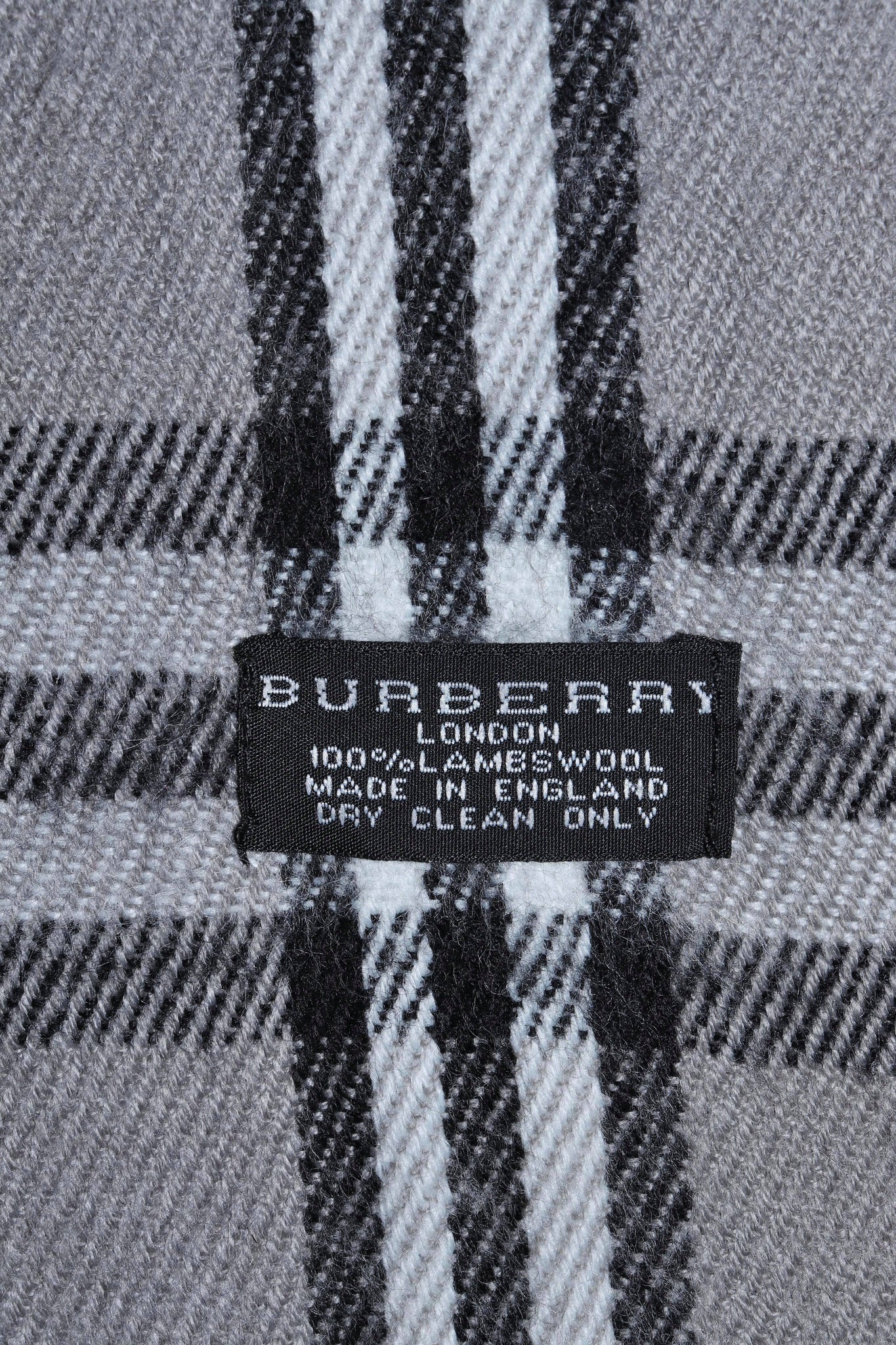 Burberry London Nova Check Light Grey Lambswool Scarf