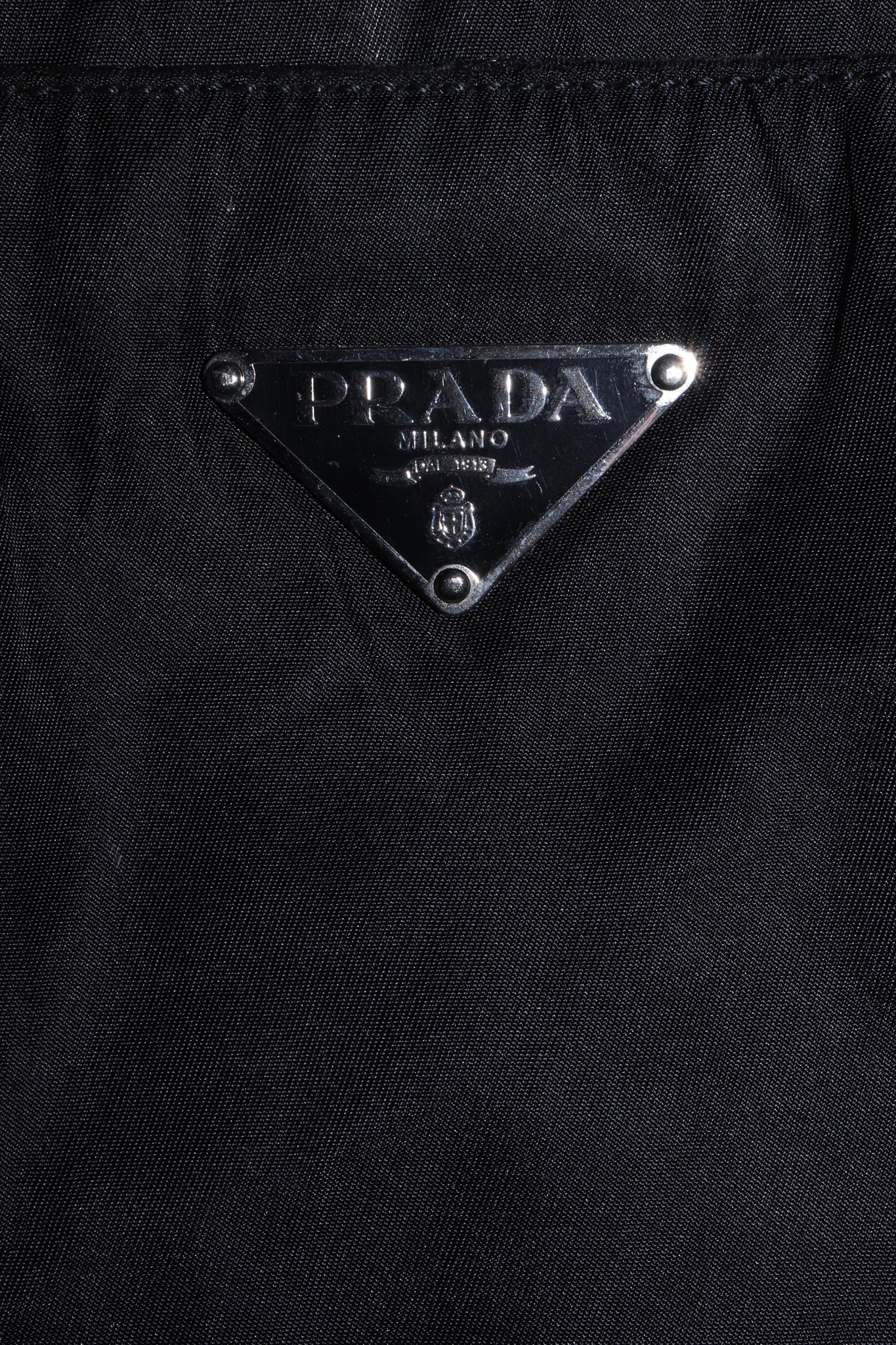Prada Nylon Hand Bag with Gold Handles