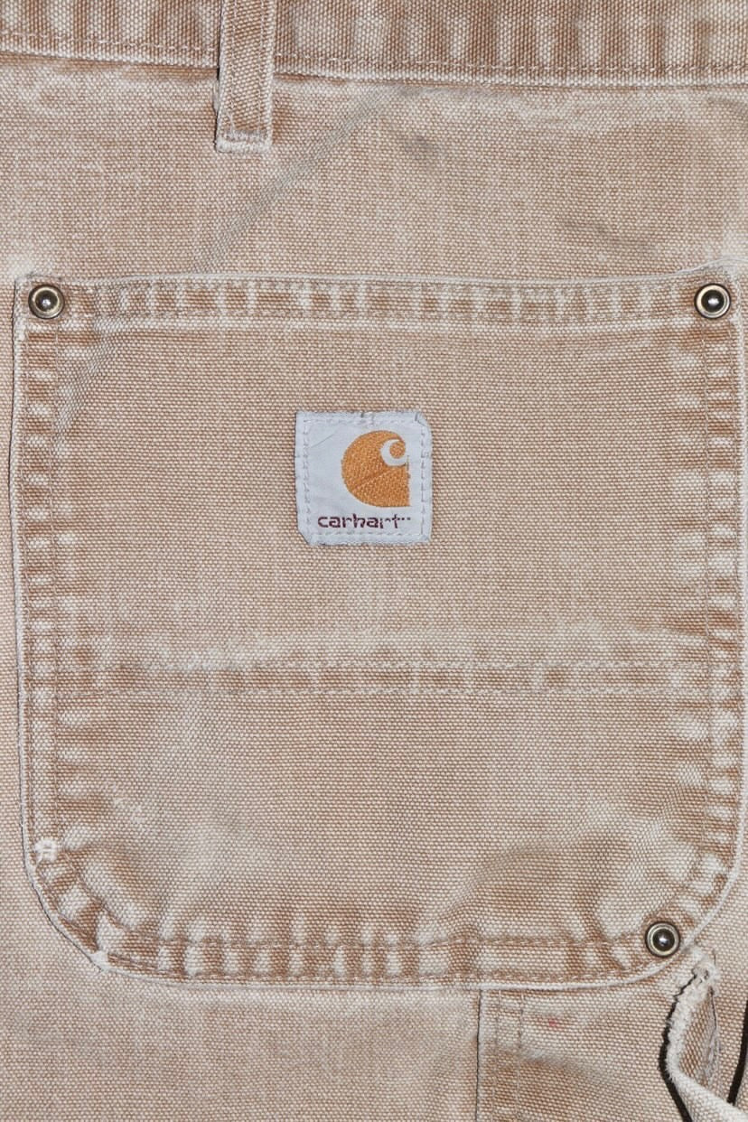 Vintage 80s Carhartt Double Knee Thick Sun Faded Light Brown Carpenter Pants Size: 36 X 36