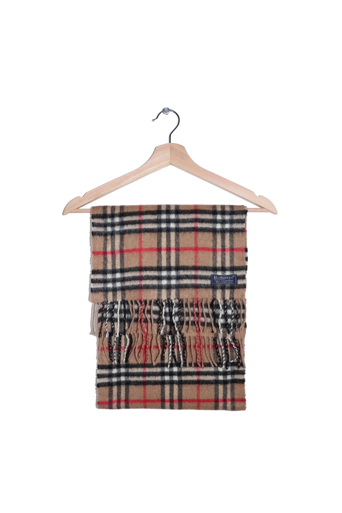 Vintage Burberry London Nova Check Classic Cashmere Scarf