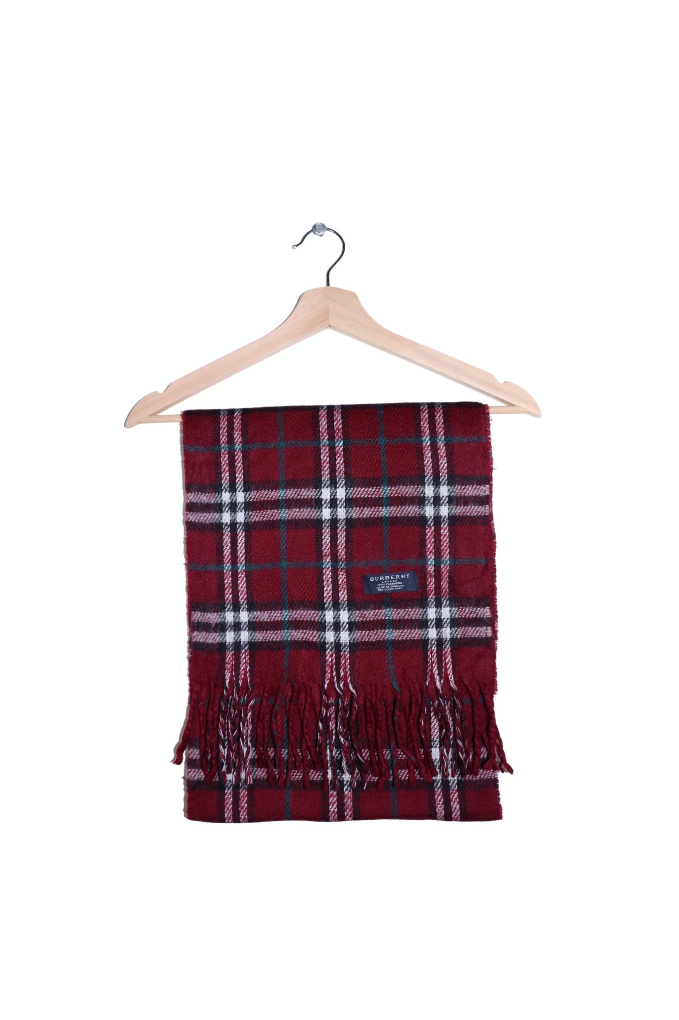 Burberry London Nova Check Dark Red Cashmere Scarf