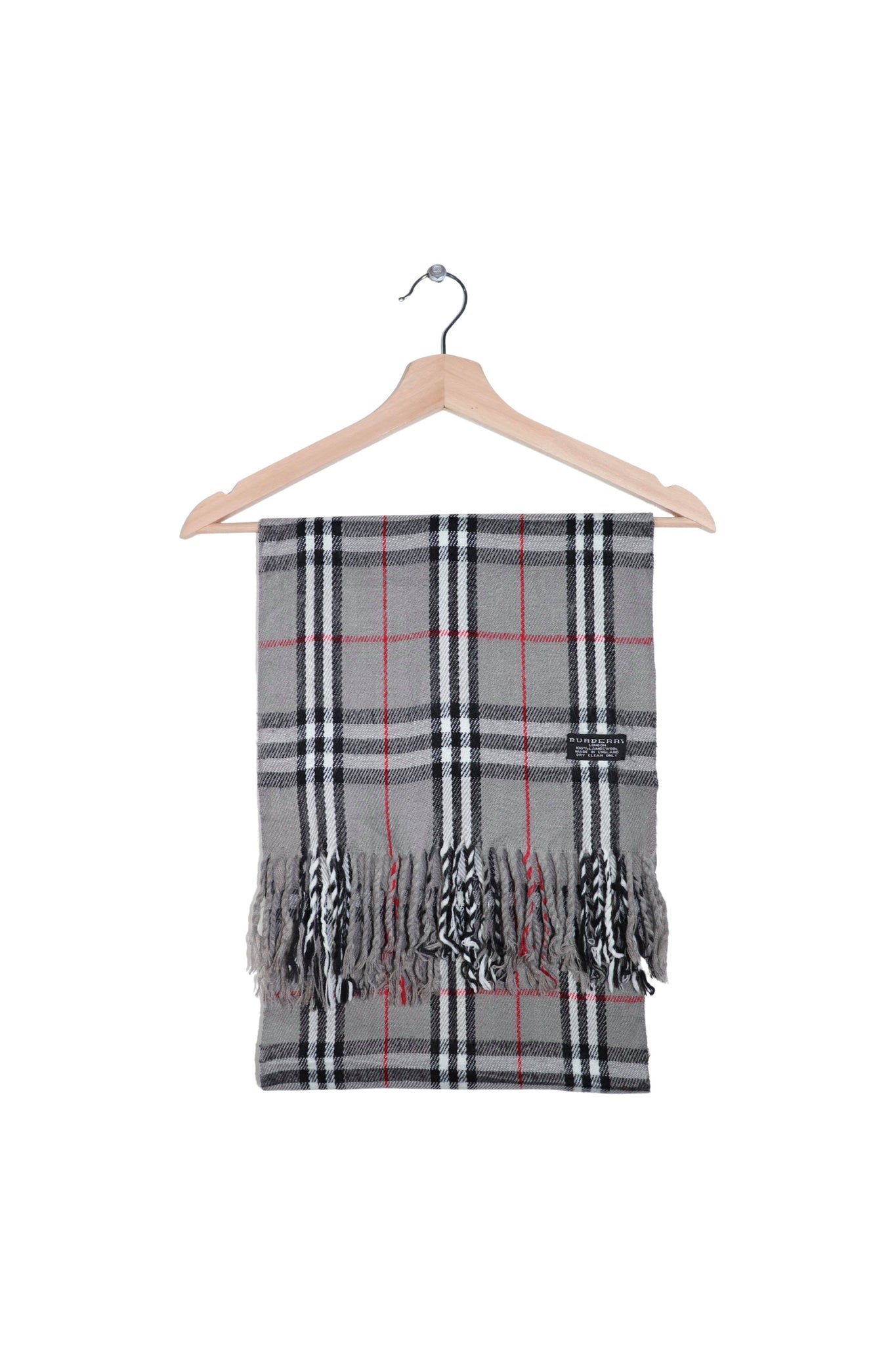 Burberry London Nova Check Light Grey Lambswool Scarf