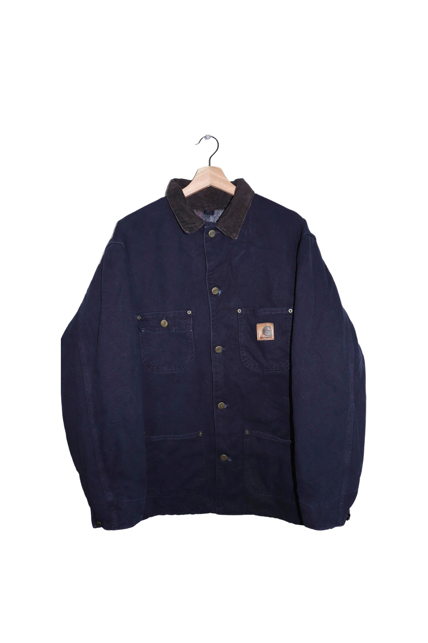 Vintage Carhartt Corduroy Collared Blanket Lined Chore Jacket Size: L (fits a XL)