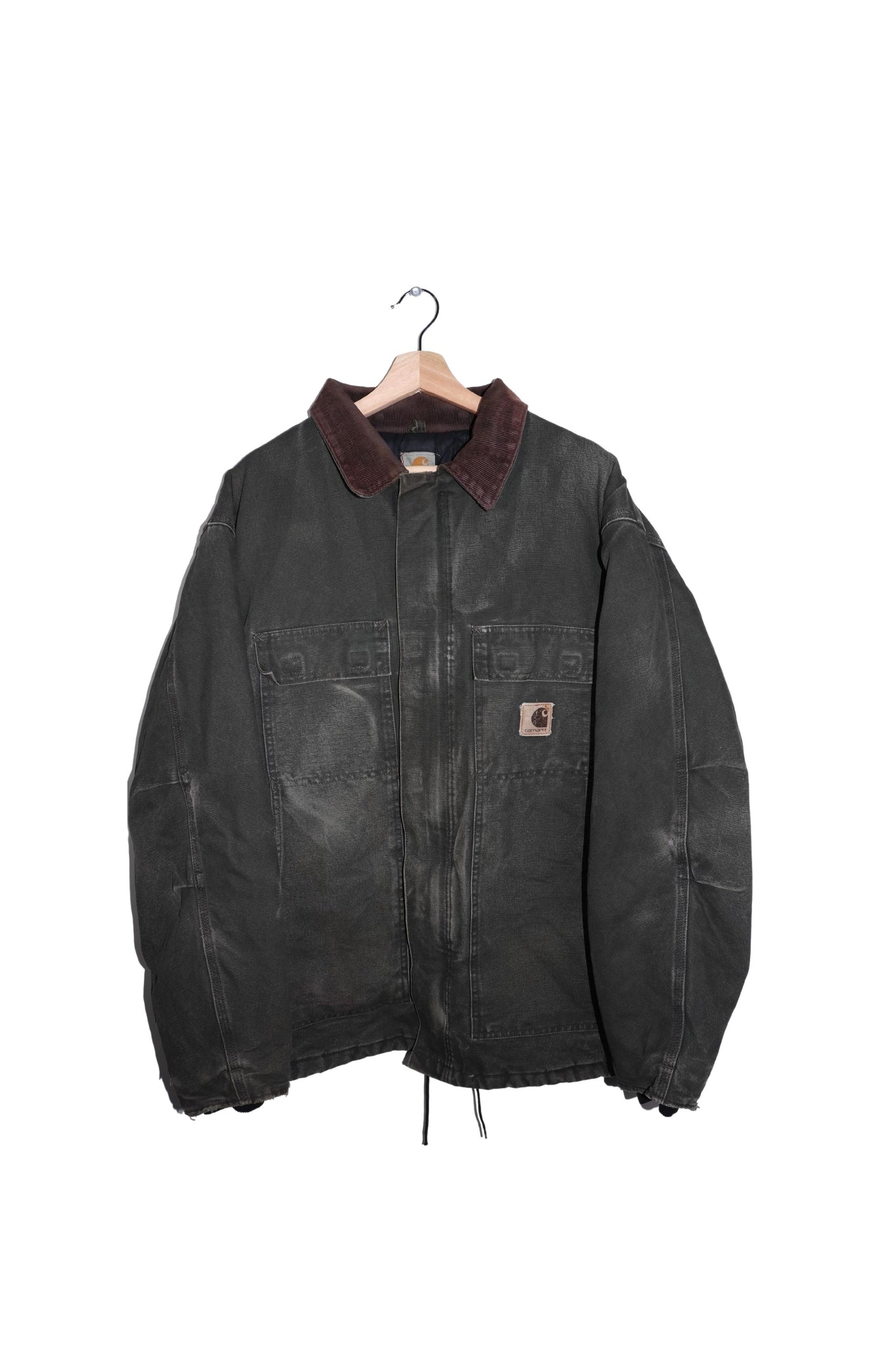 Vintage Carhartt Quilted Corduroy Forest Green Thick Long Jacket  Size: XL