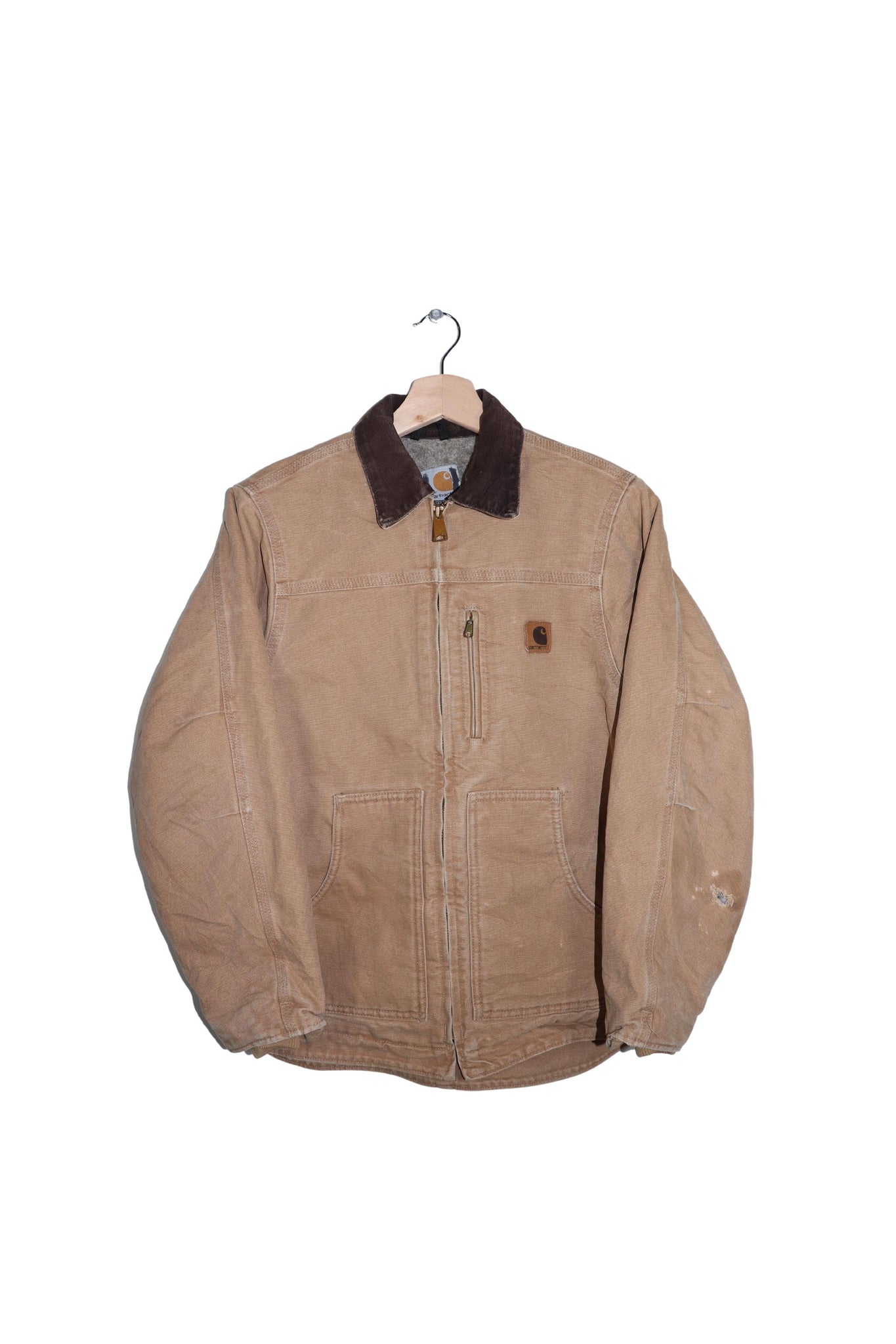 Vintage Carhartt Fleece Lined Corduroy Collared Trucker Jacket