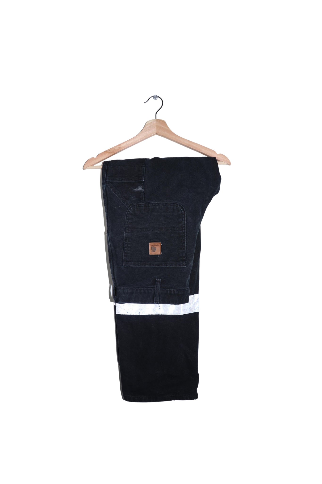 Vintage Carhartt Thick High Reflective Plaid Lined Black Carpenter Pants Size: 32 X 32