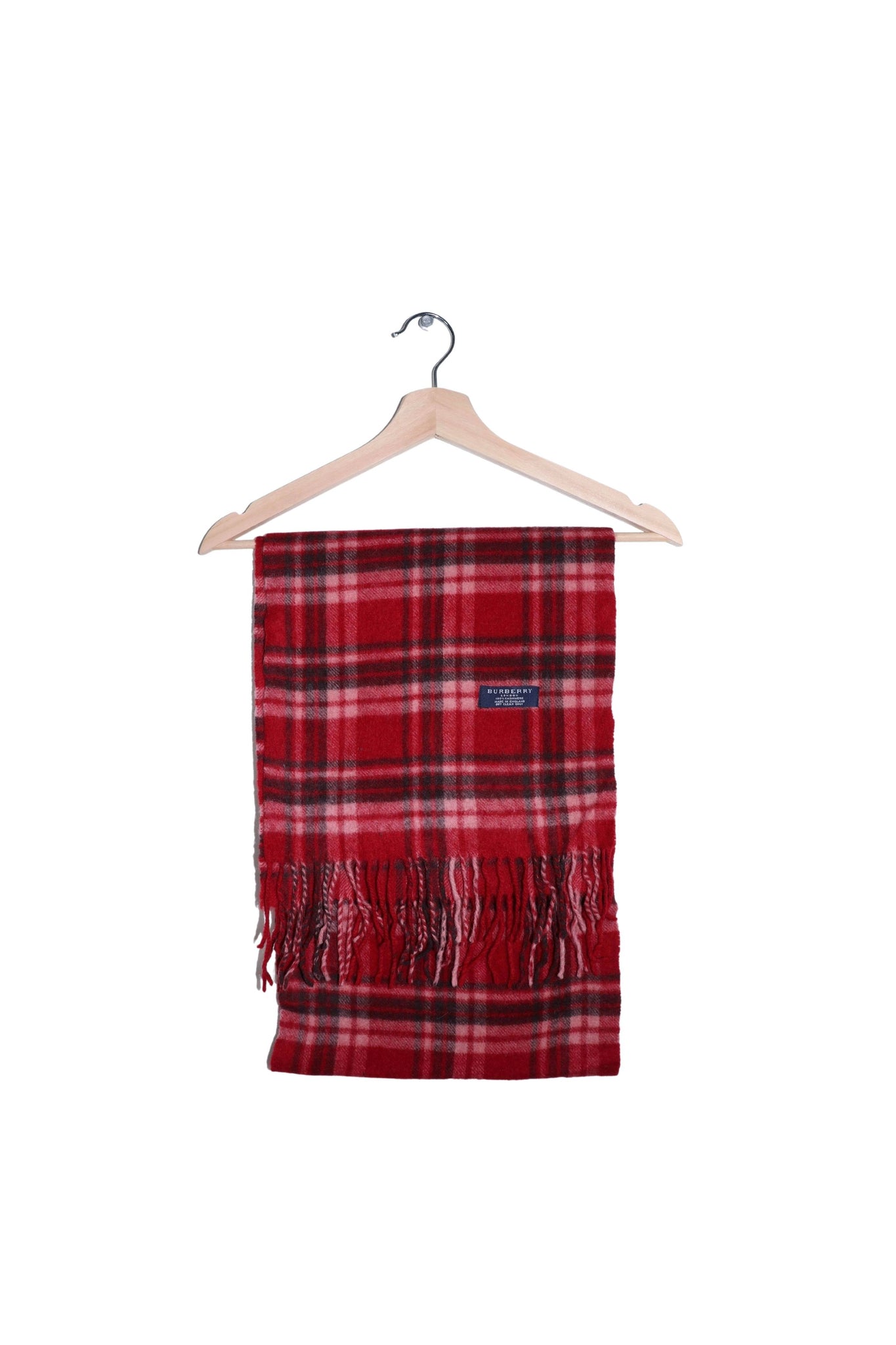 Burberry London Red Nova Check Cashmere Scarf