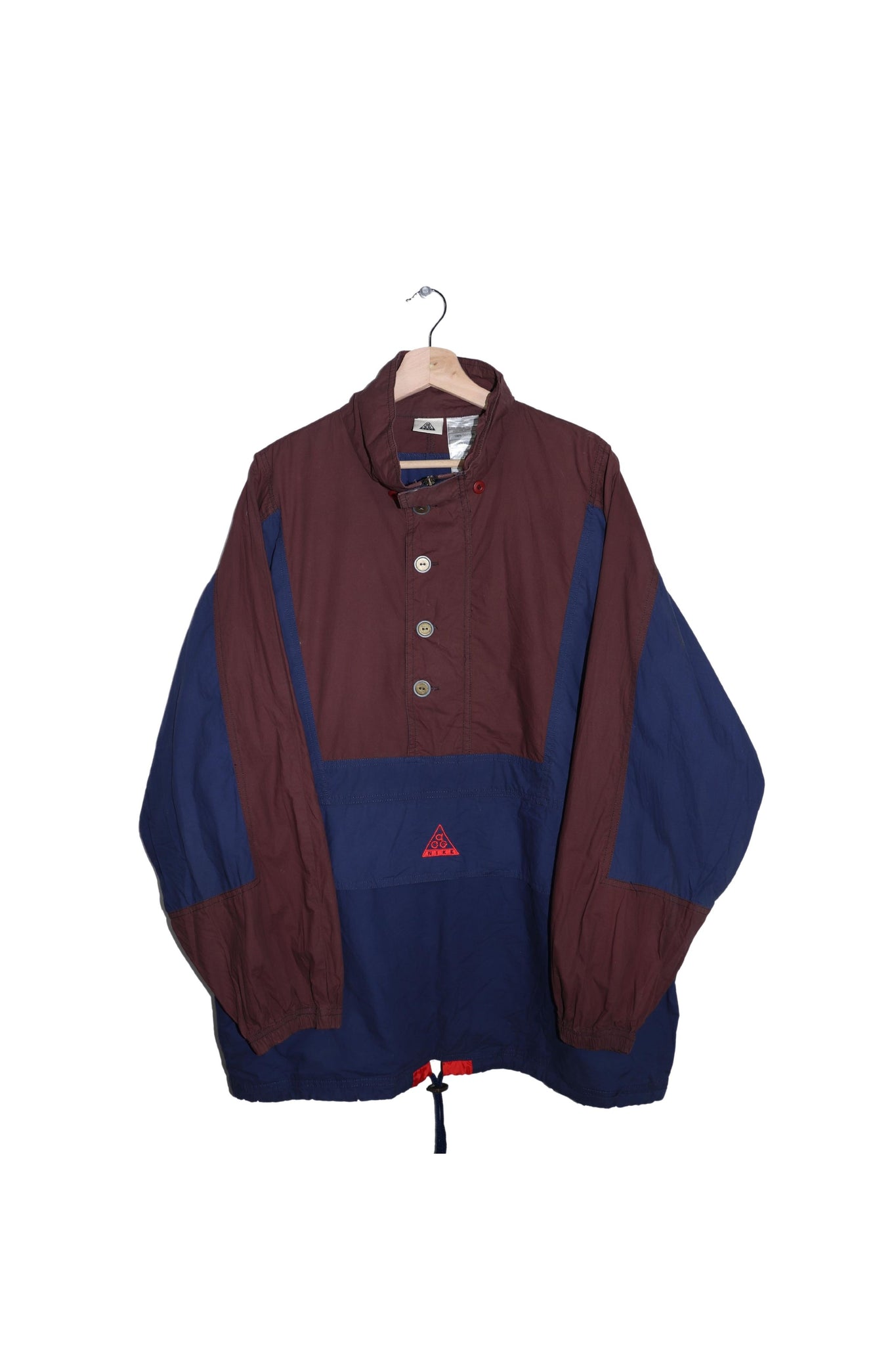Vintage Nike ACG Embroidered Logo Half Zip Brown / Navy Pullover
