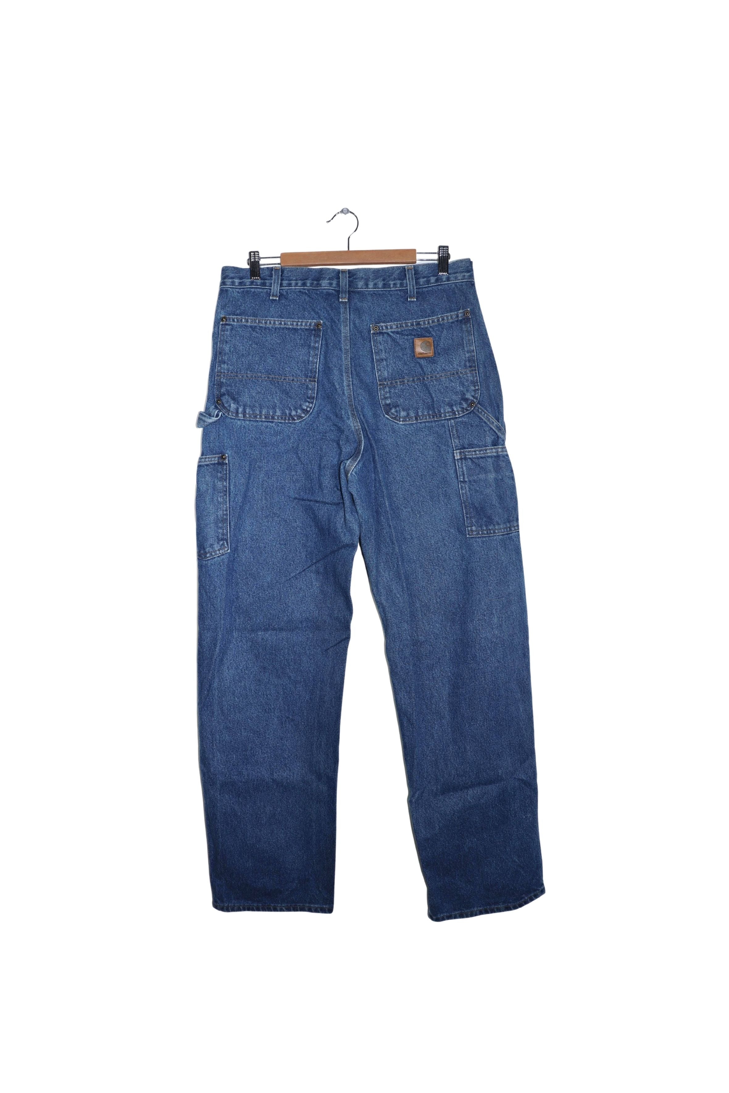 Vintage Carhartt Double Knee Thick Denim Carpenter Pants Size: 34 X 34