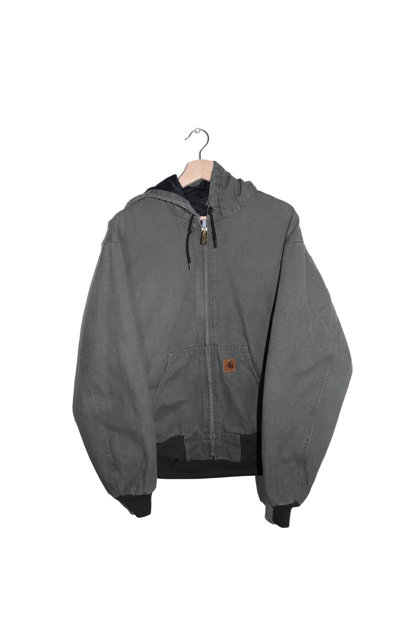 Vintage Carhartt Quilted Hooded Moss Green Thick Hooded Jacket