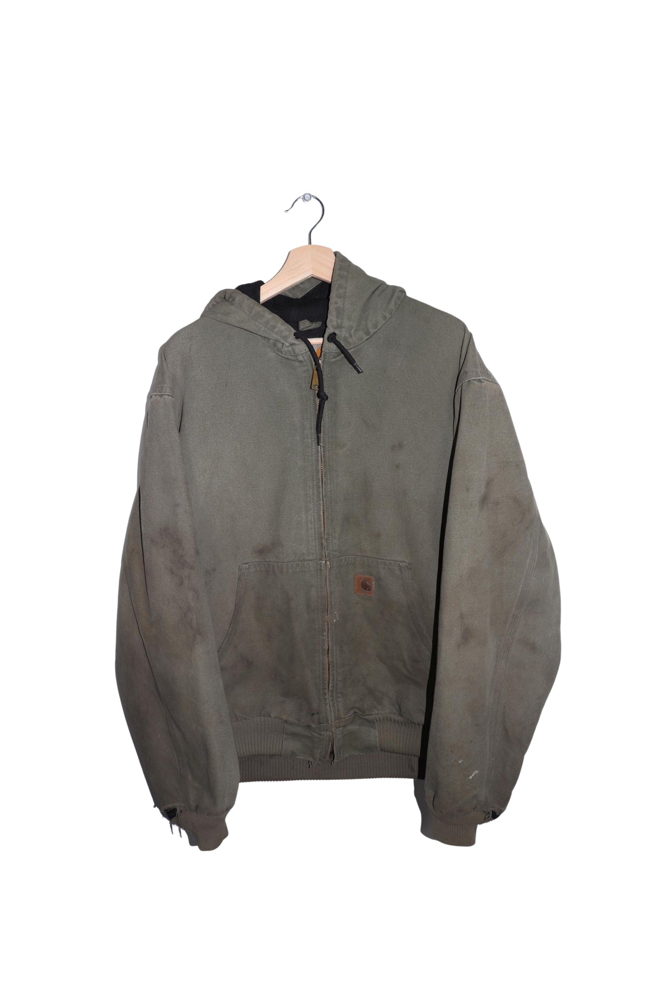 Vintage Carhartt Hooded Moss Green Thick Hooded Jacket