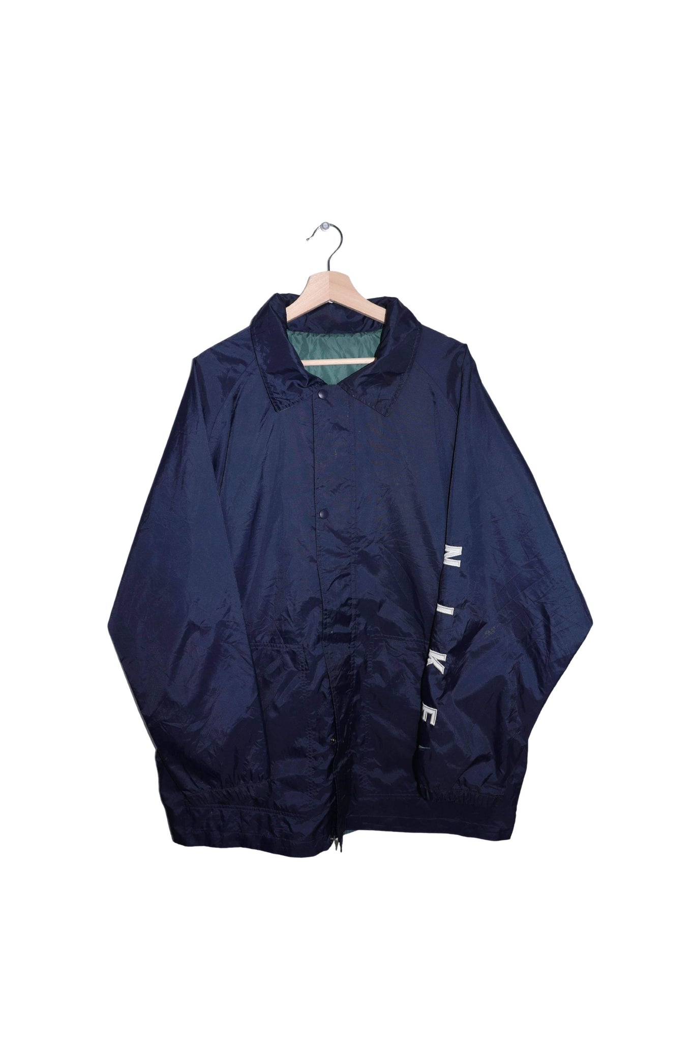 Vintage Nike Embroidered Spellout Mini Swoosh Reversible Coach Jacket