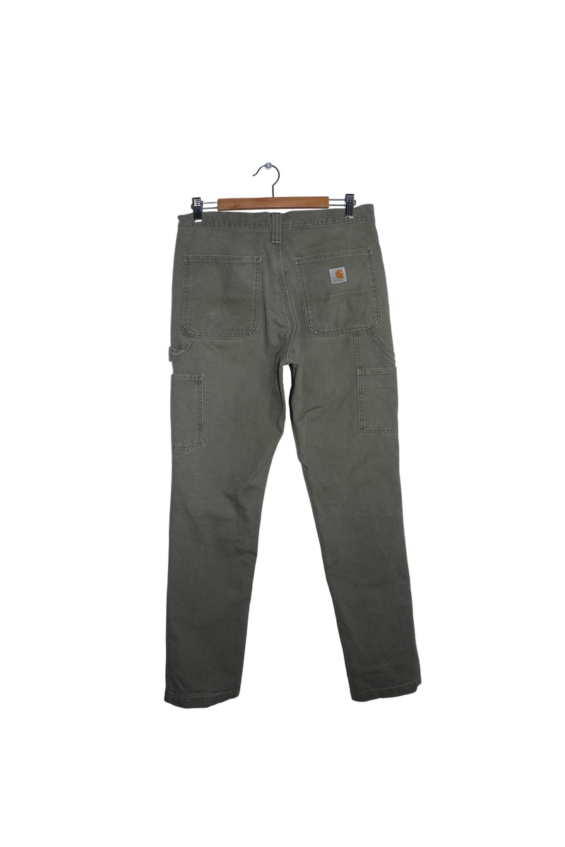 Vintage Carhartt Double Knee Thick Moss Green Carpenter Pants Size: 31 ...