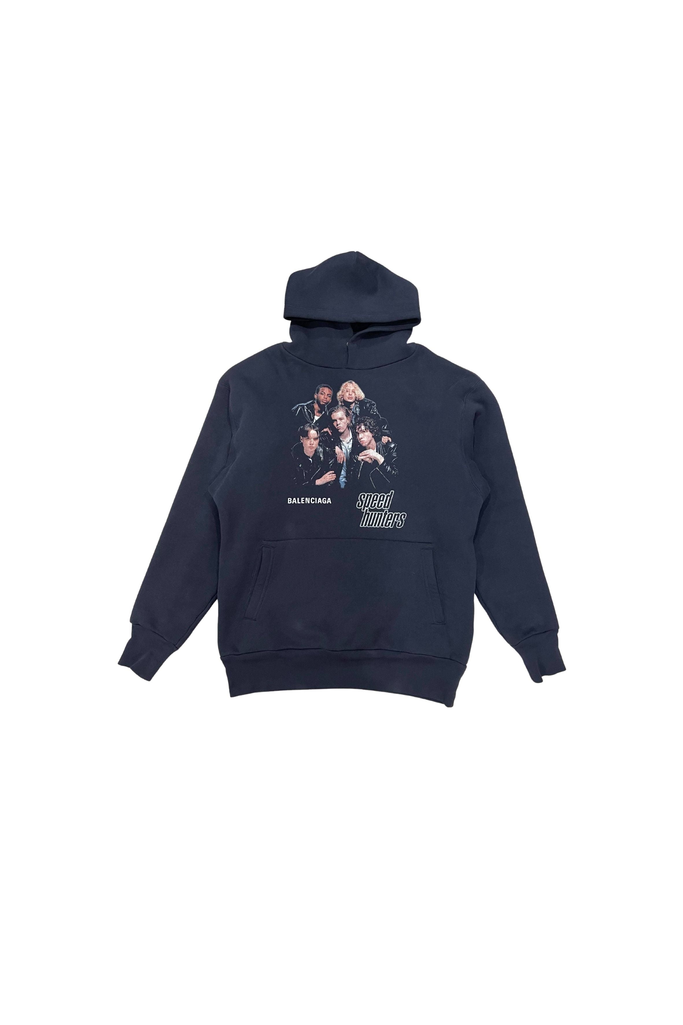 Balenciaga FW18 Speed Hunters Oversized Cotton-Blend Hoodie (Double Layer)