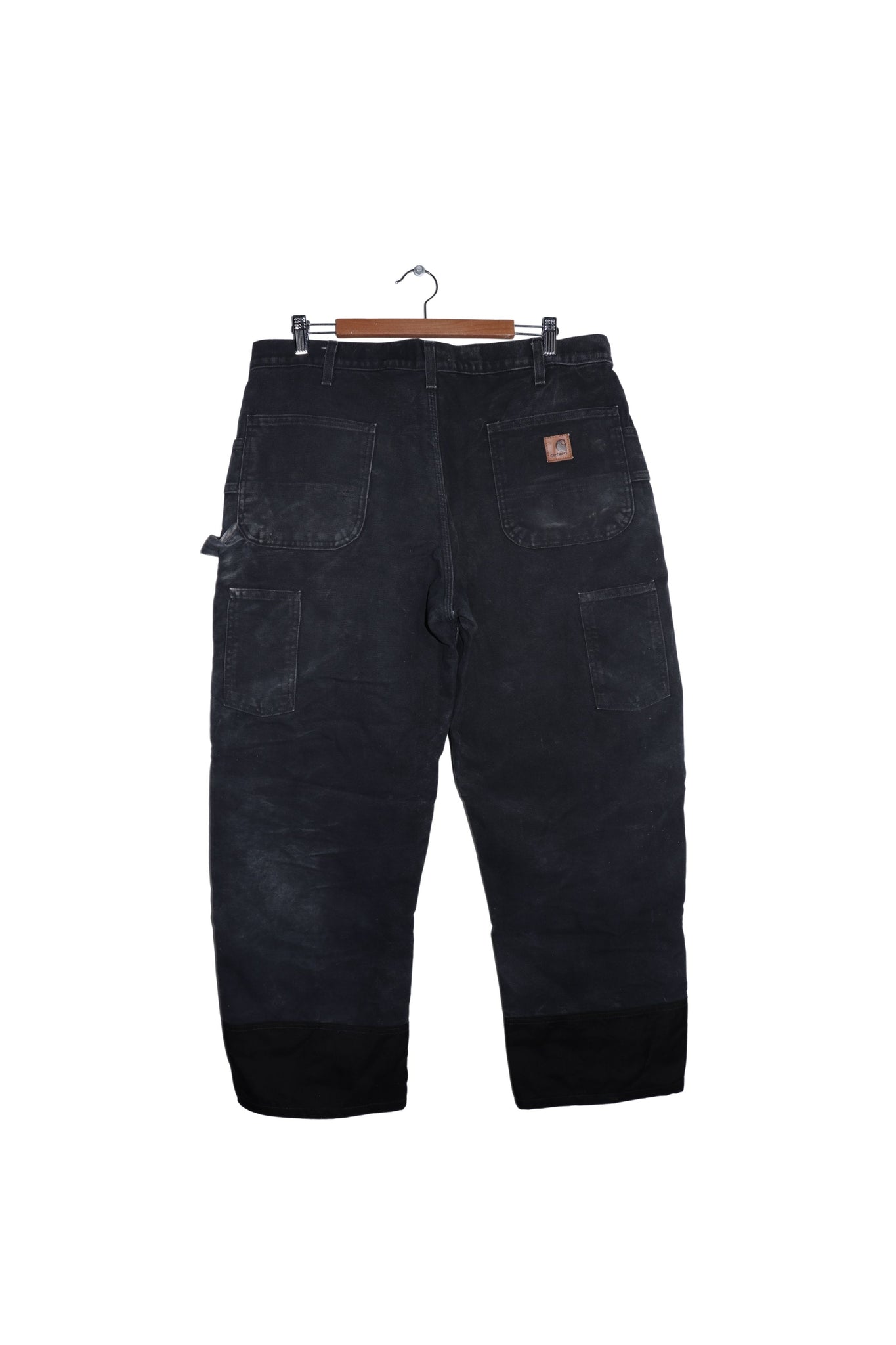 Vintage Carhartt Double Knee Thick Black Quilted Zipper Carpenter Pants Size: 38 X 30