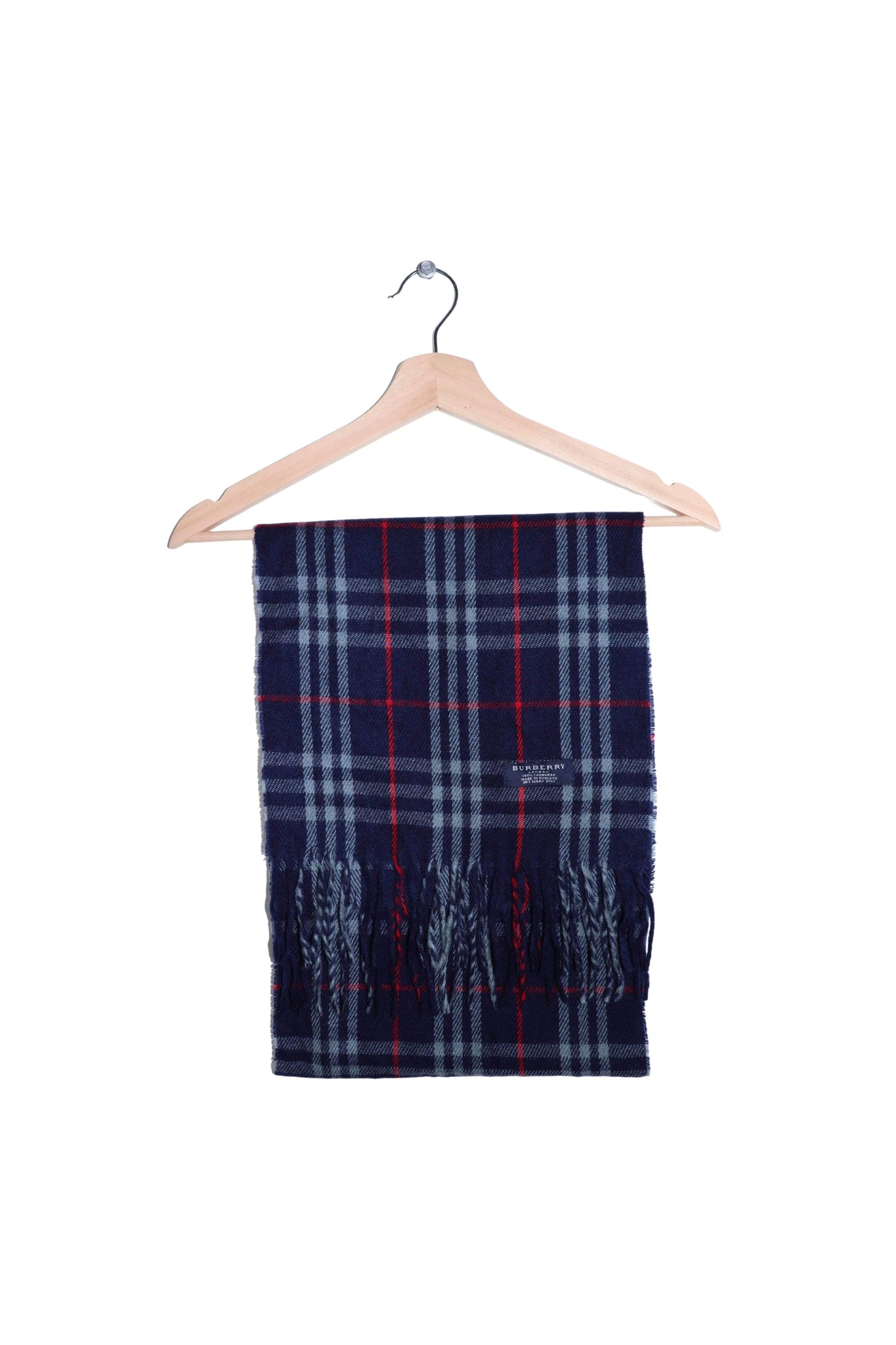 Burberry London Nova Check Navy Cashmere Scarf