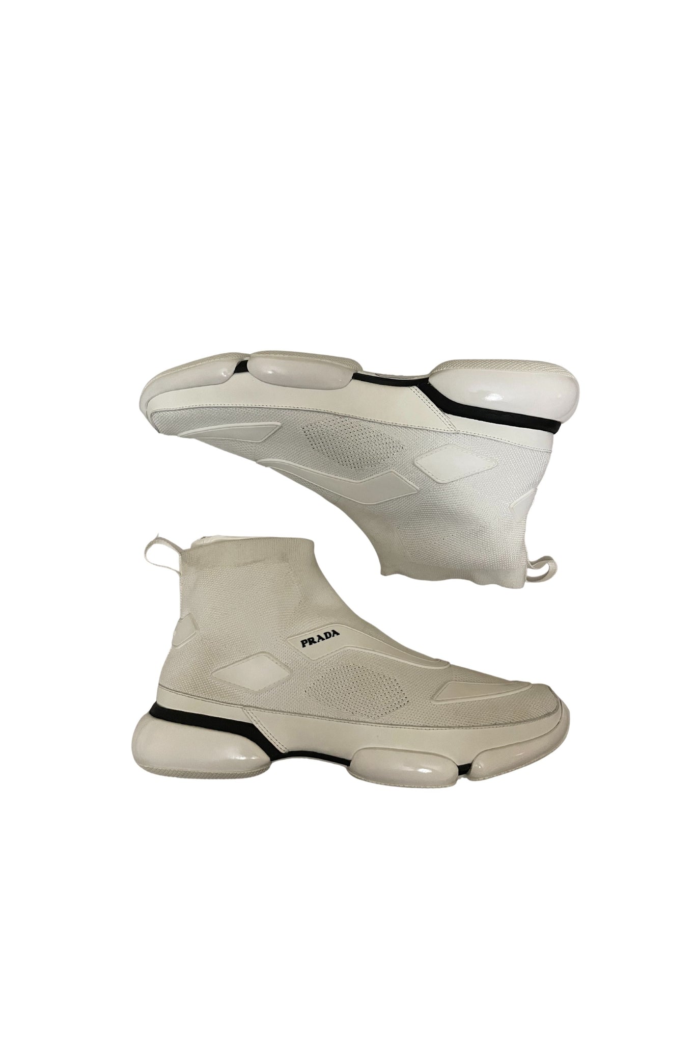 Prada Cloudbust Stretch-Knit And Rubber High-top