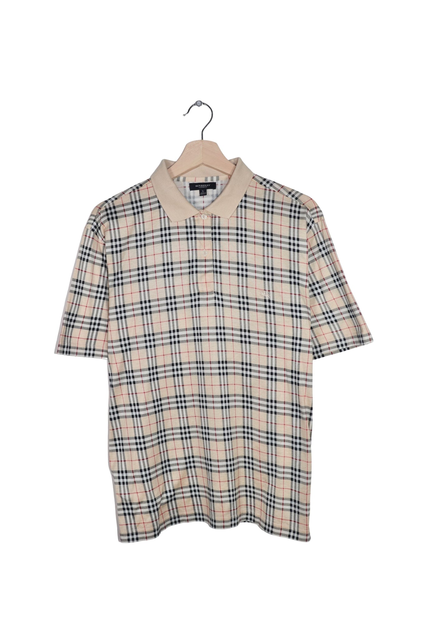 Burberry London Embroidered Logo Nova Check Polo