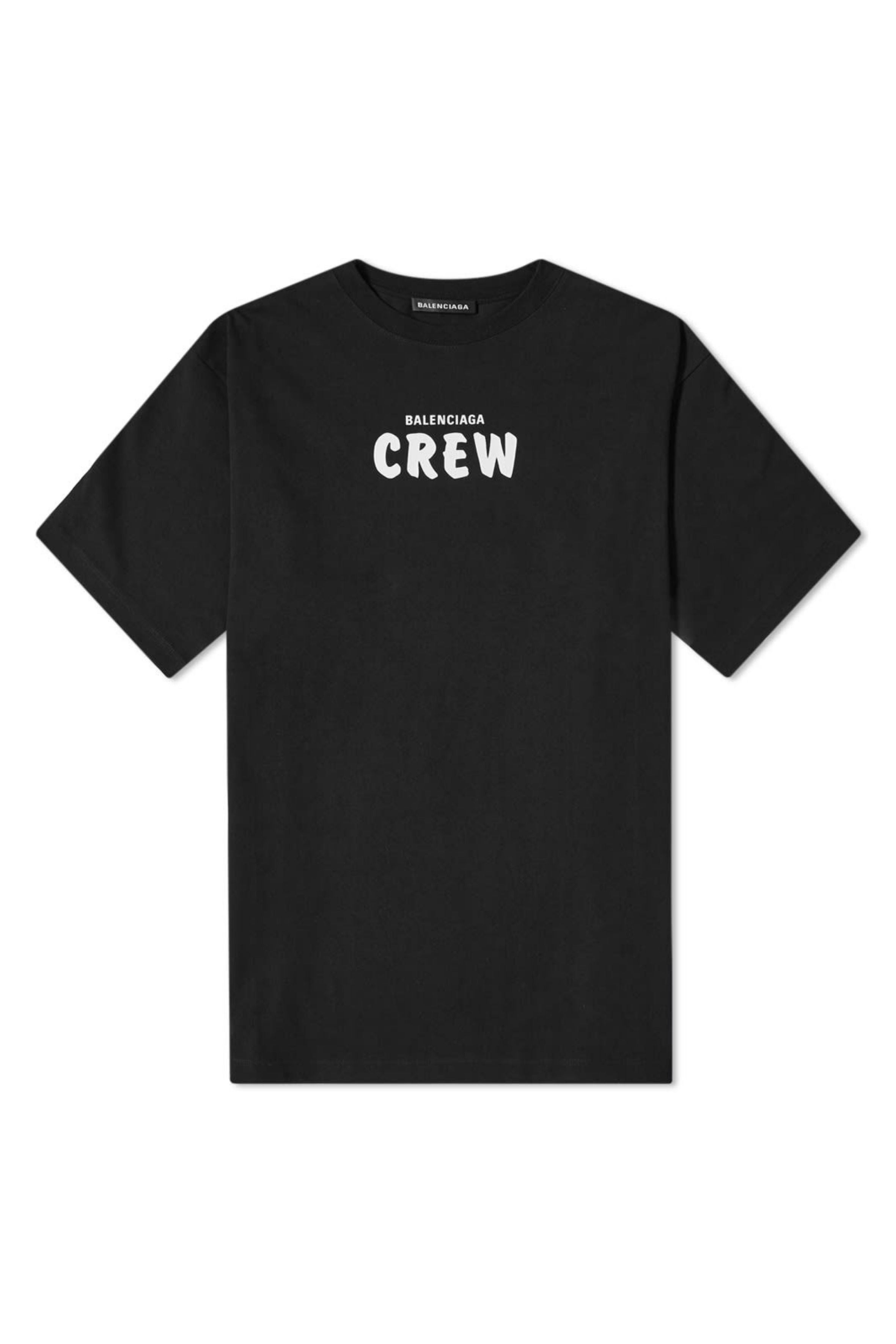 Balenciaga Crew Print Black Oversized T-shirt (Fits L)