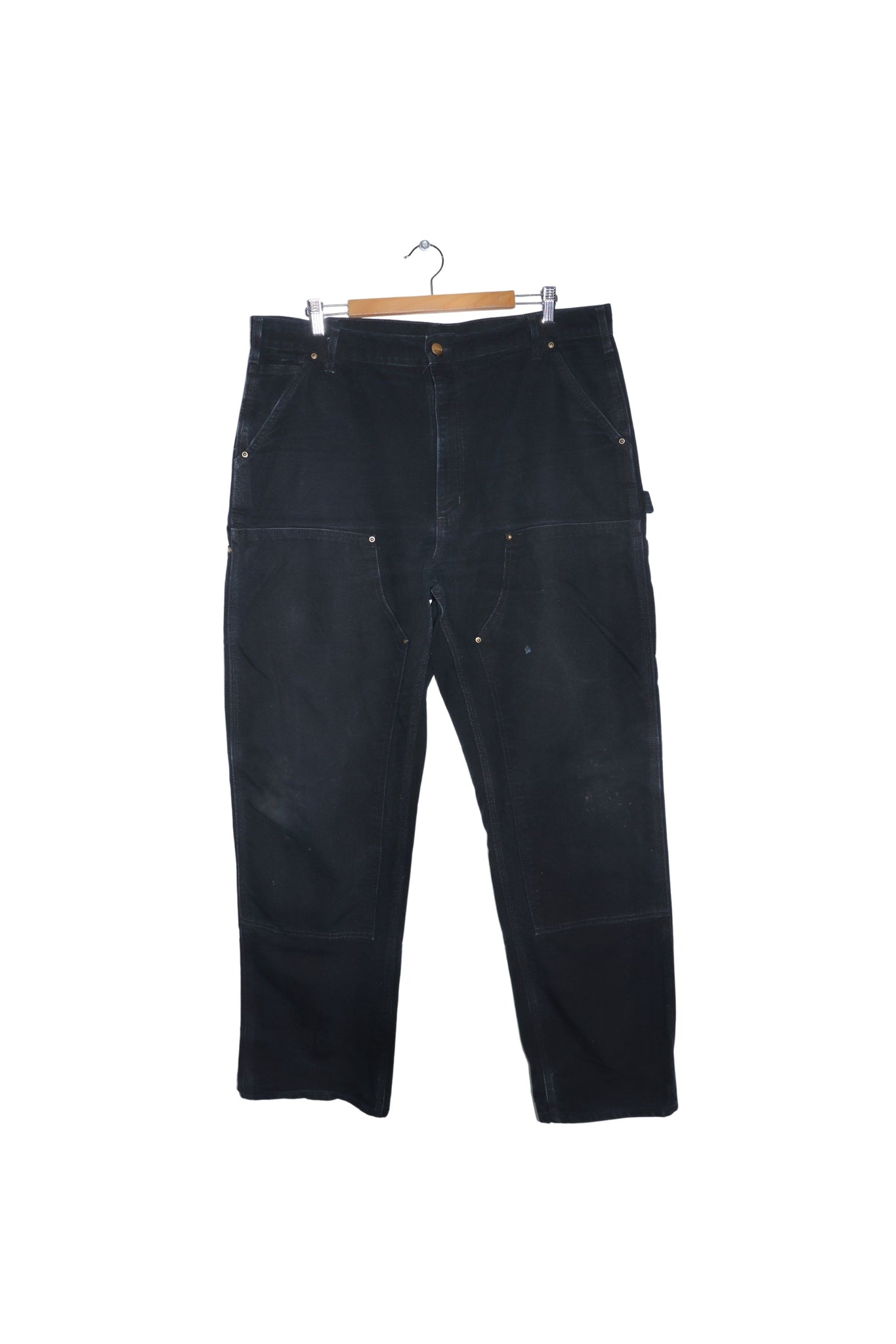 Vintage Carhartt Black Double Knee Thick Carpenter Pants 38 X 34