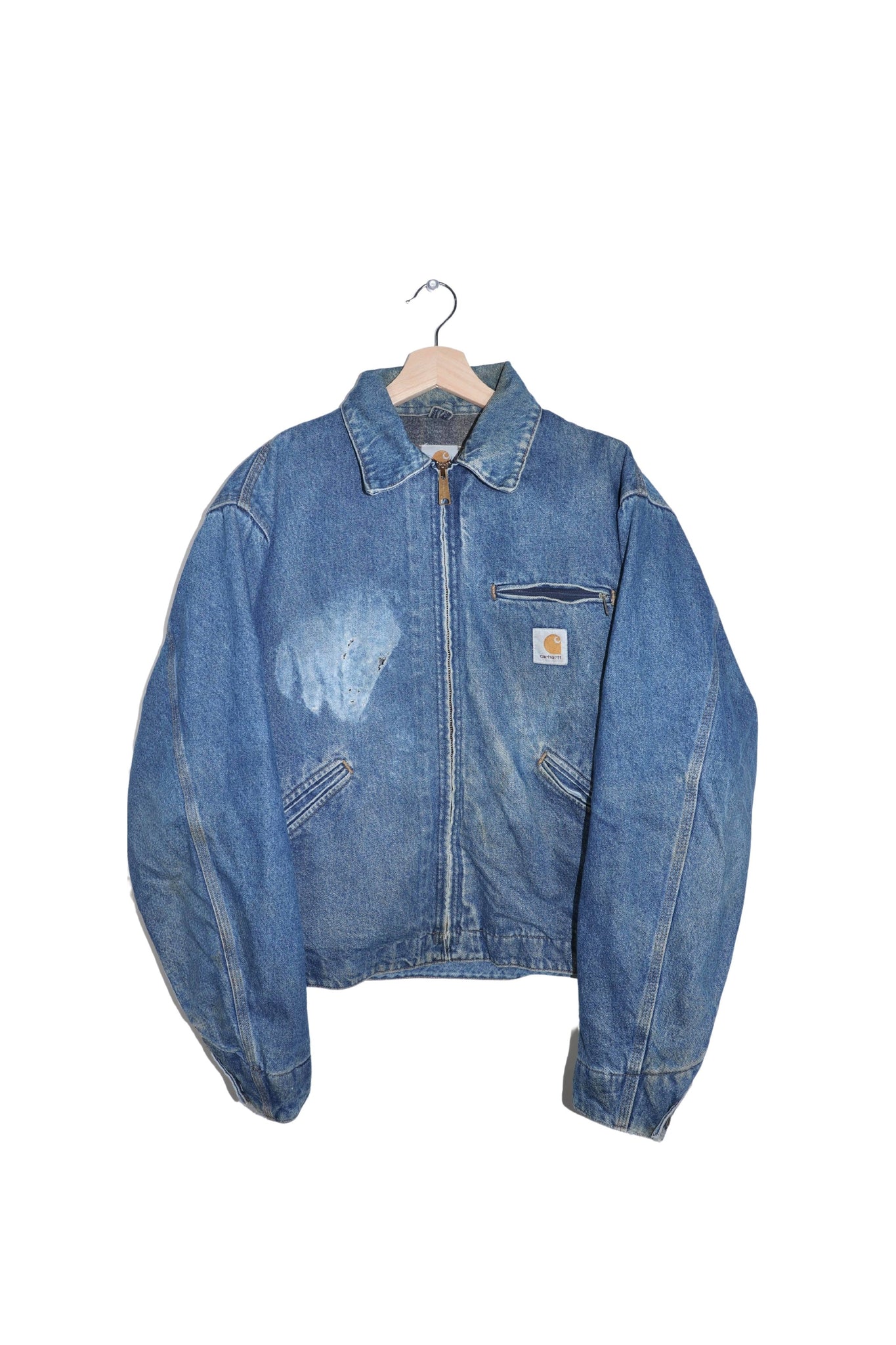 Vintage Carhartt Detroit Blanket Lined Denim Jacket (Rare) (L)