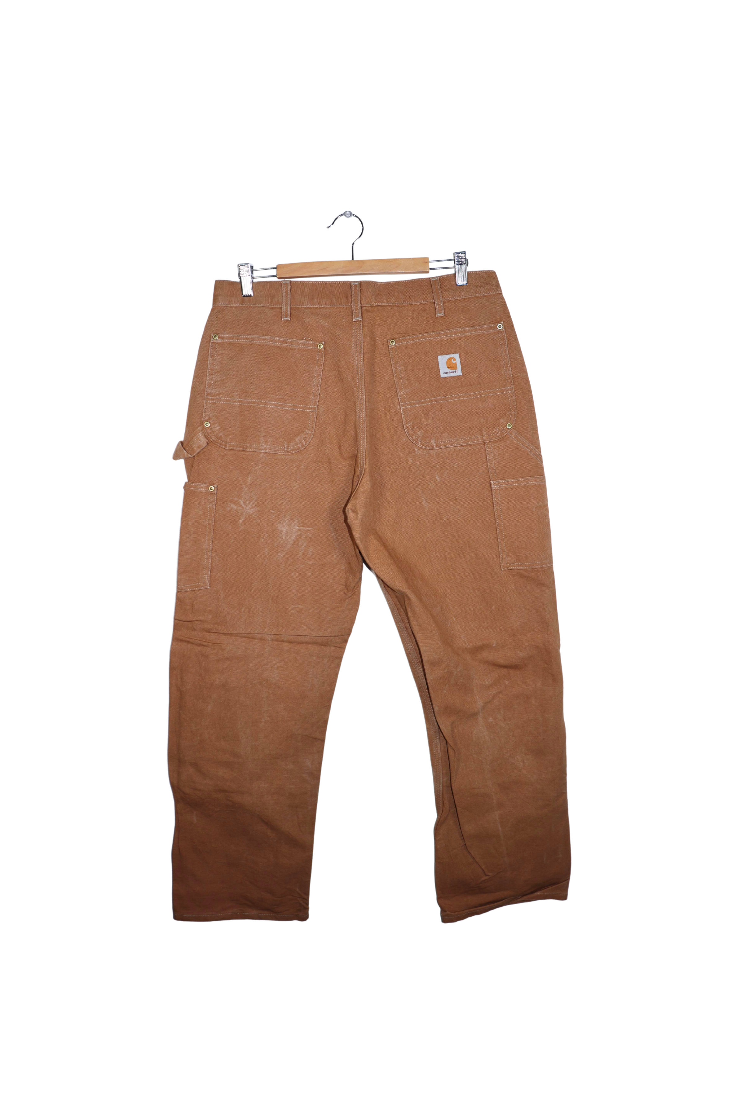 Vintage Carhartt Double Knee Thick Light Brown Carpenter Pants Size: 34 X 30