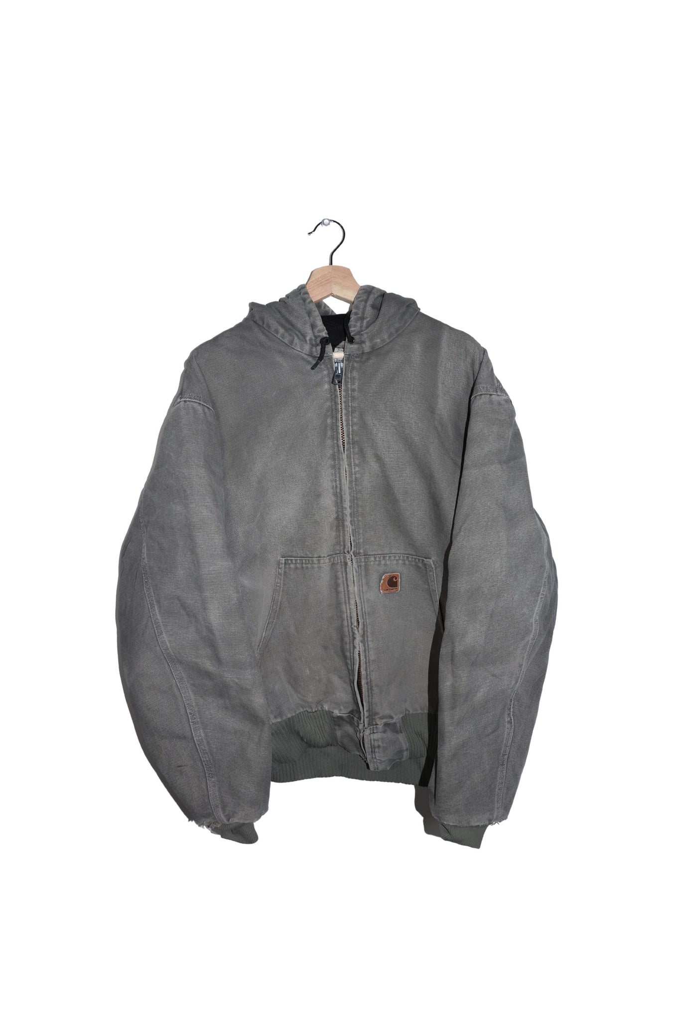 Vintage Carhartt Sun Faded Forrest Green Quilted Hooded Thick Jacket  Size: XL