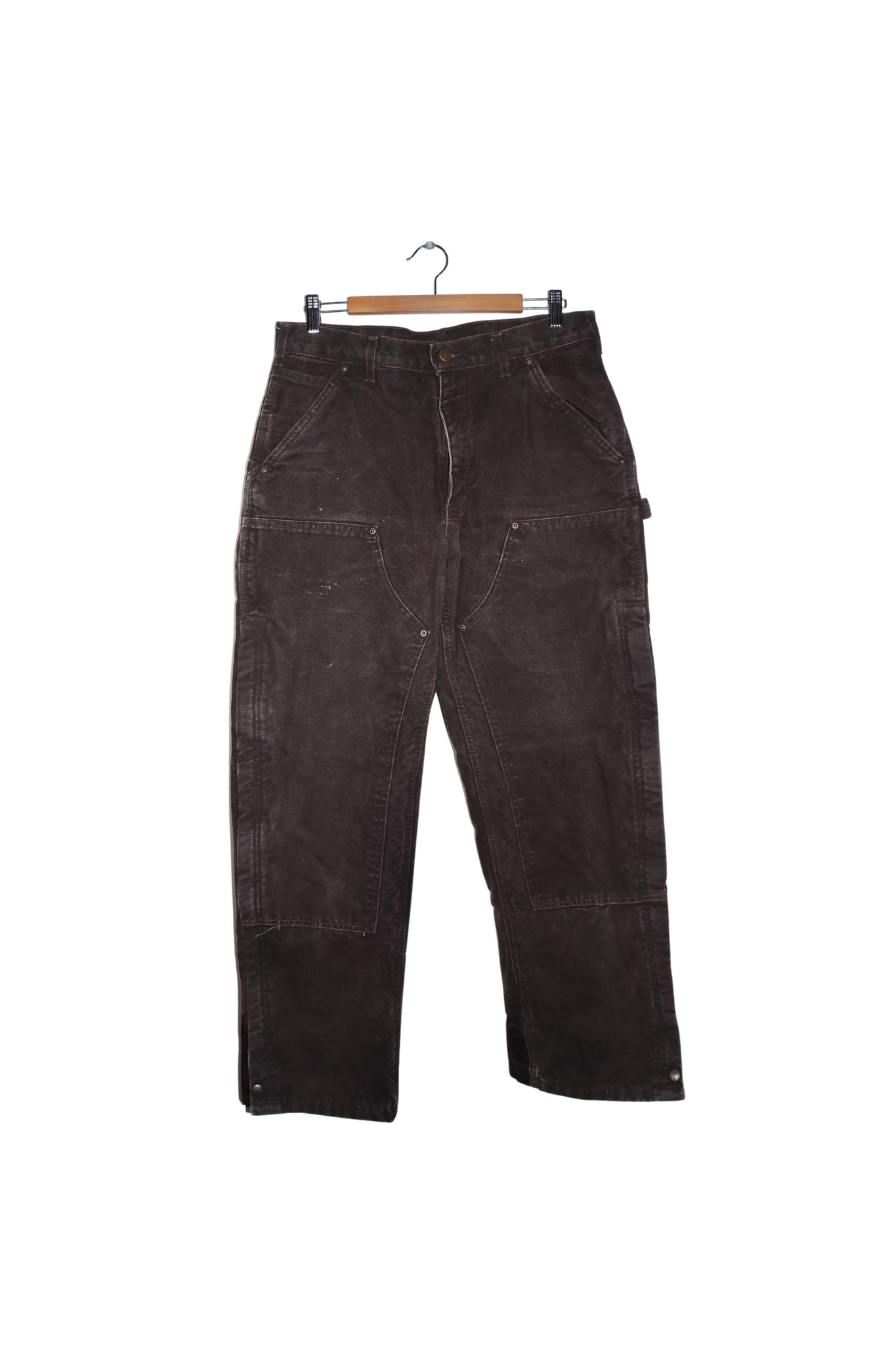 Vintage Carhartt Double Knee Chocolate Brown Zipper Carpenter Pants