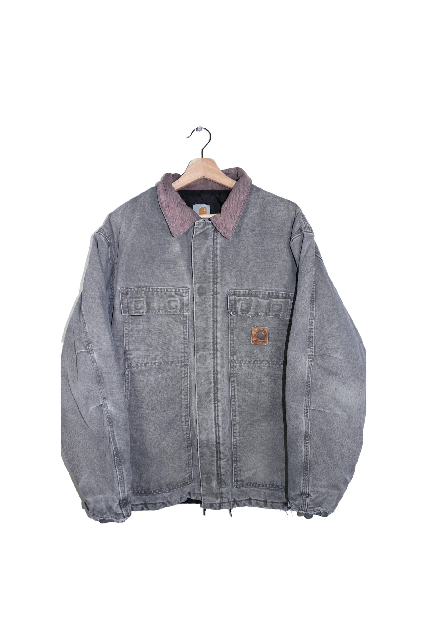 Vintage Carhartt Corduroy Collared Long Worker Jacket Size L