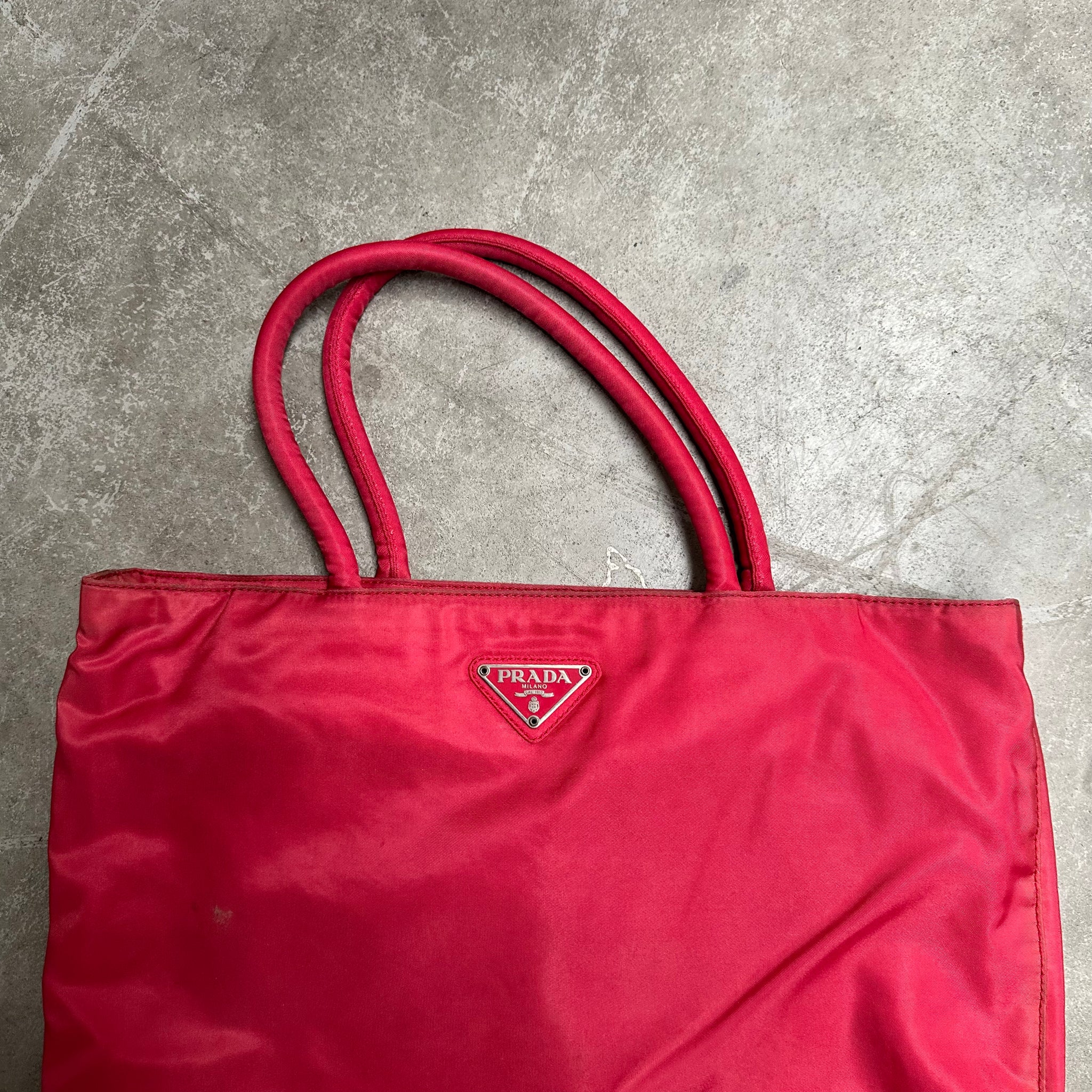 Prada Red Short Strap Tote Bag