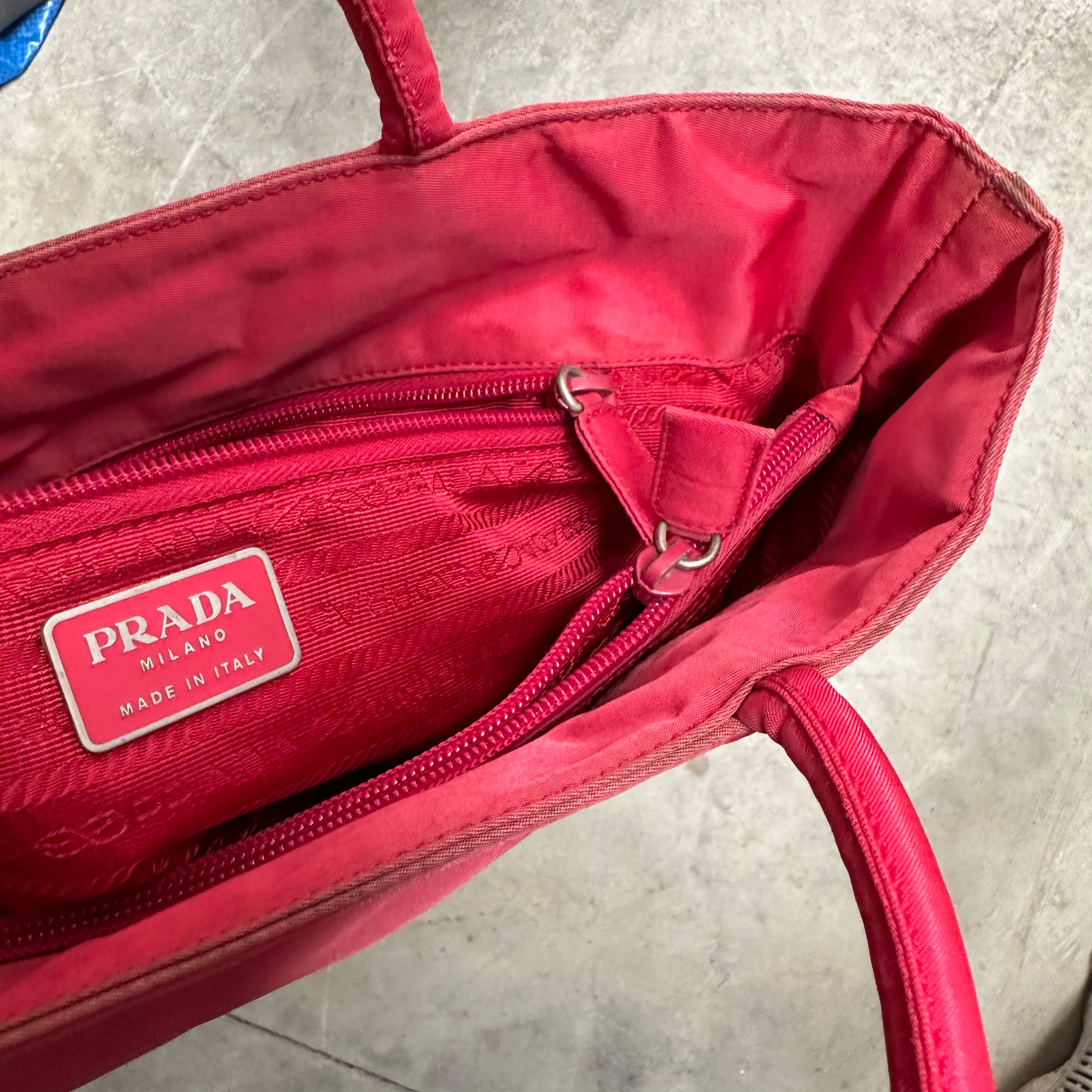 Prada Red Short Strap Tote Bag
