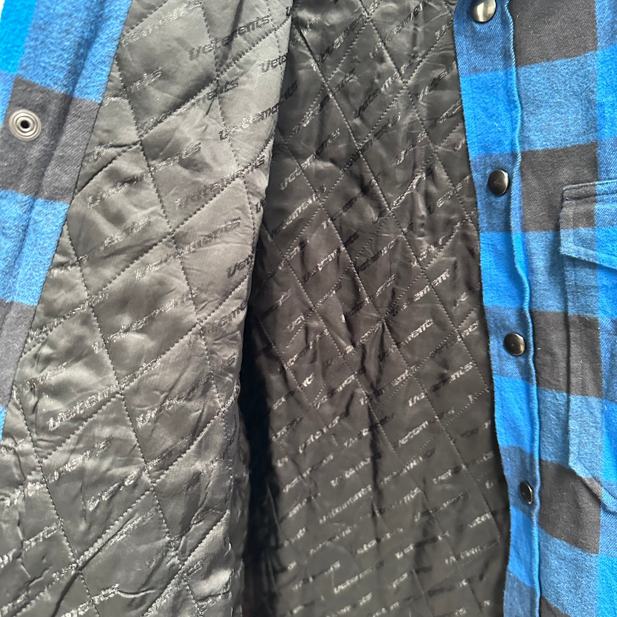 Vetements Blue Oversized Flannel Shirt (Fits L-XL)