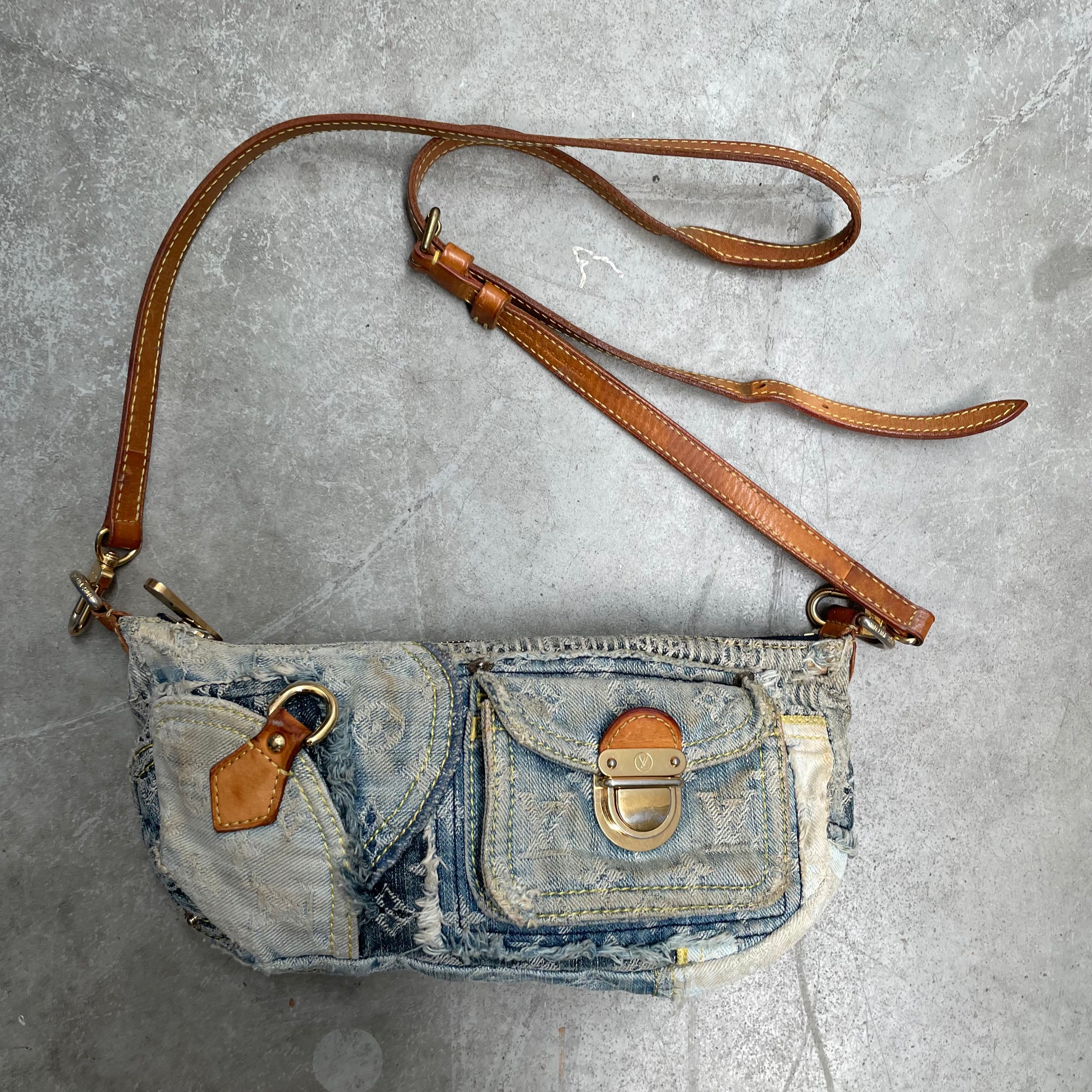 Louis Vuitton Denim Patchwork Crossbody Bag