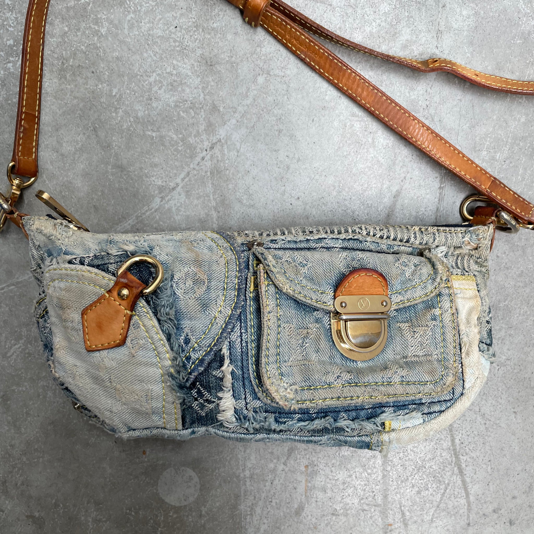 Louis Vuitton Denim Patchwork Crossbody Bag