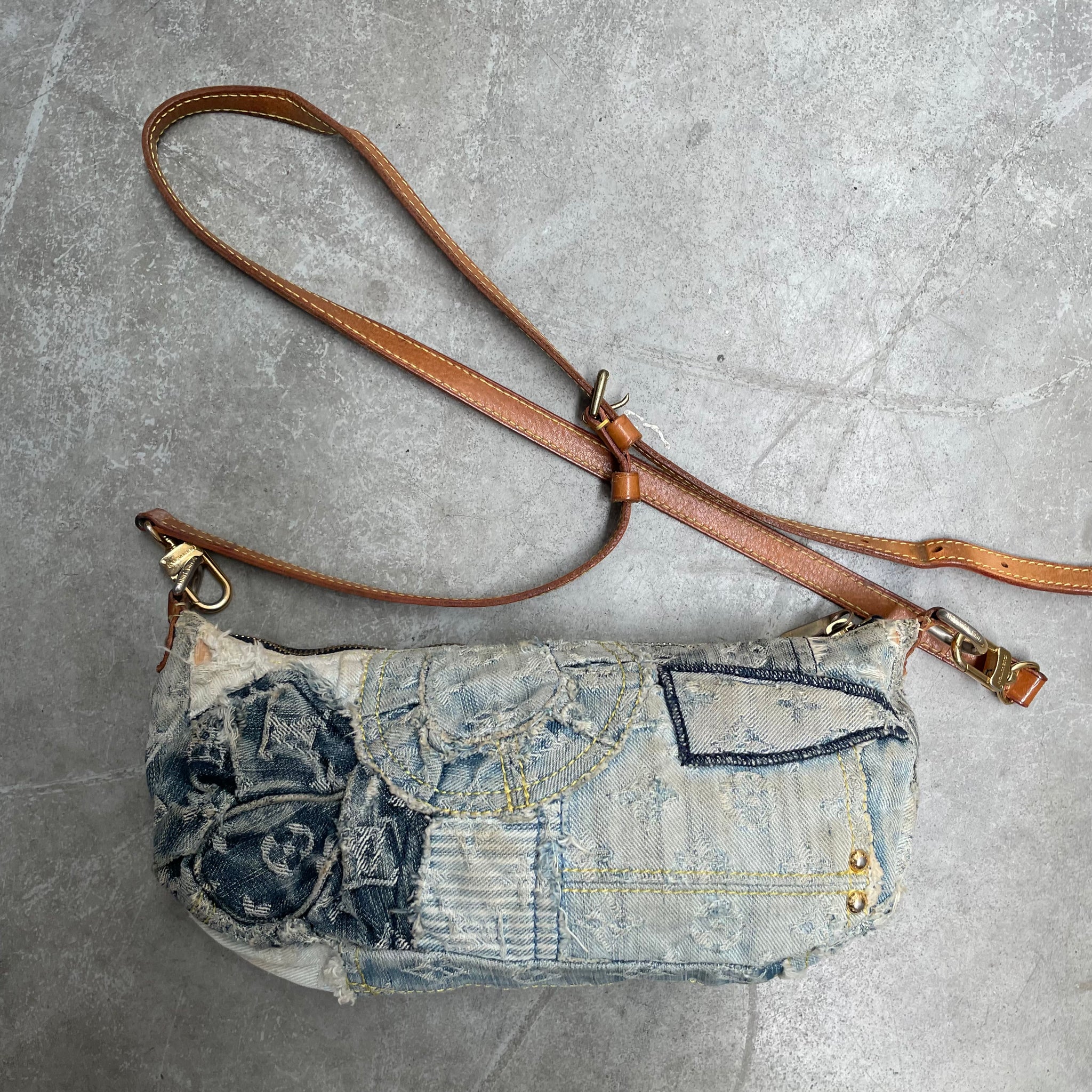 Louis Vuitton Denim Patchwork Crossbody Bag
