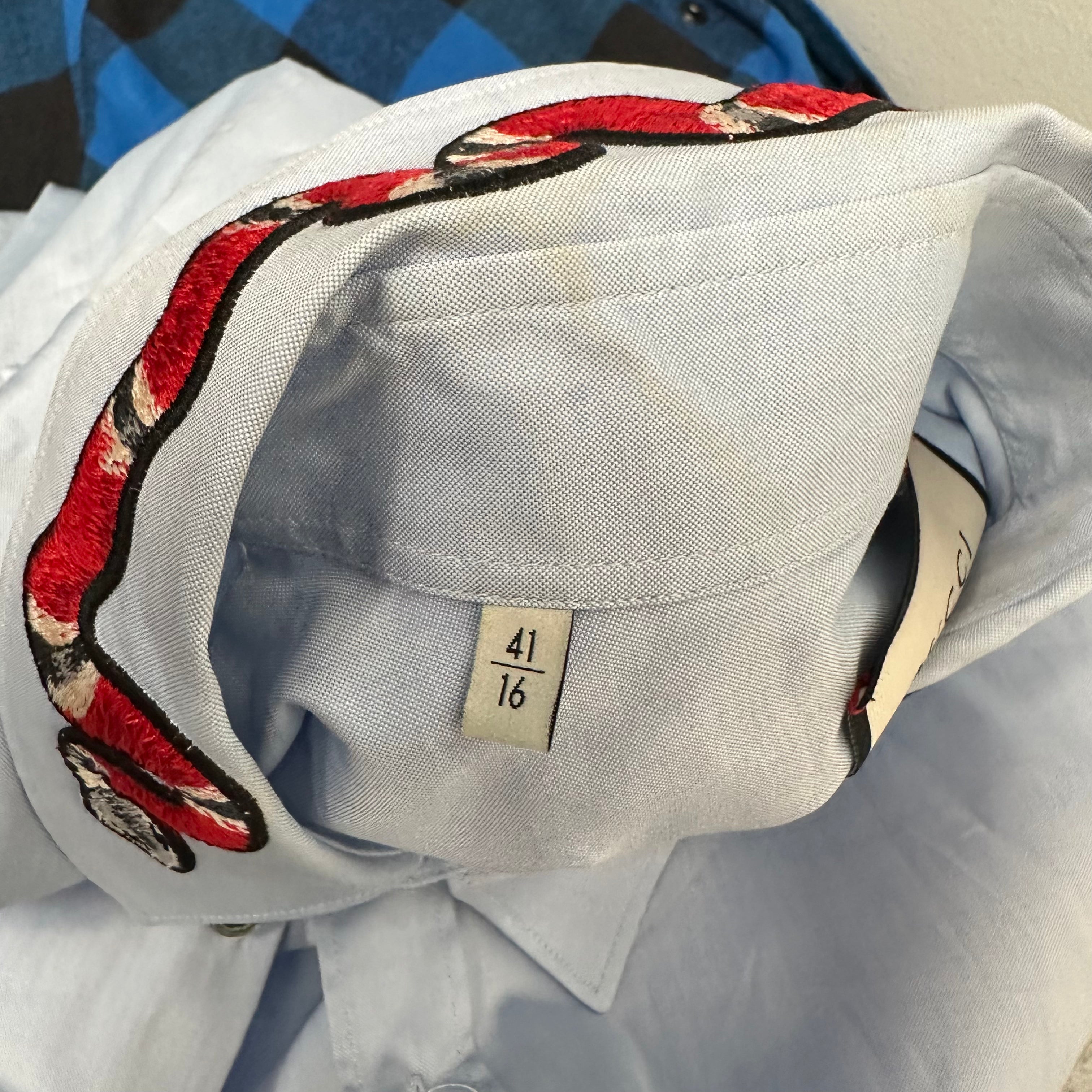 Gucci Oxford Duke Shirt With Snake (fits M-L)