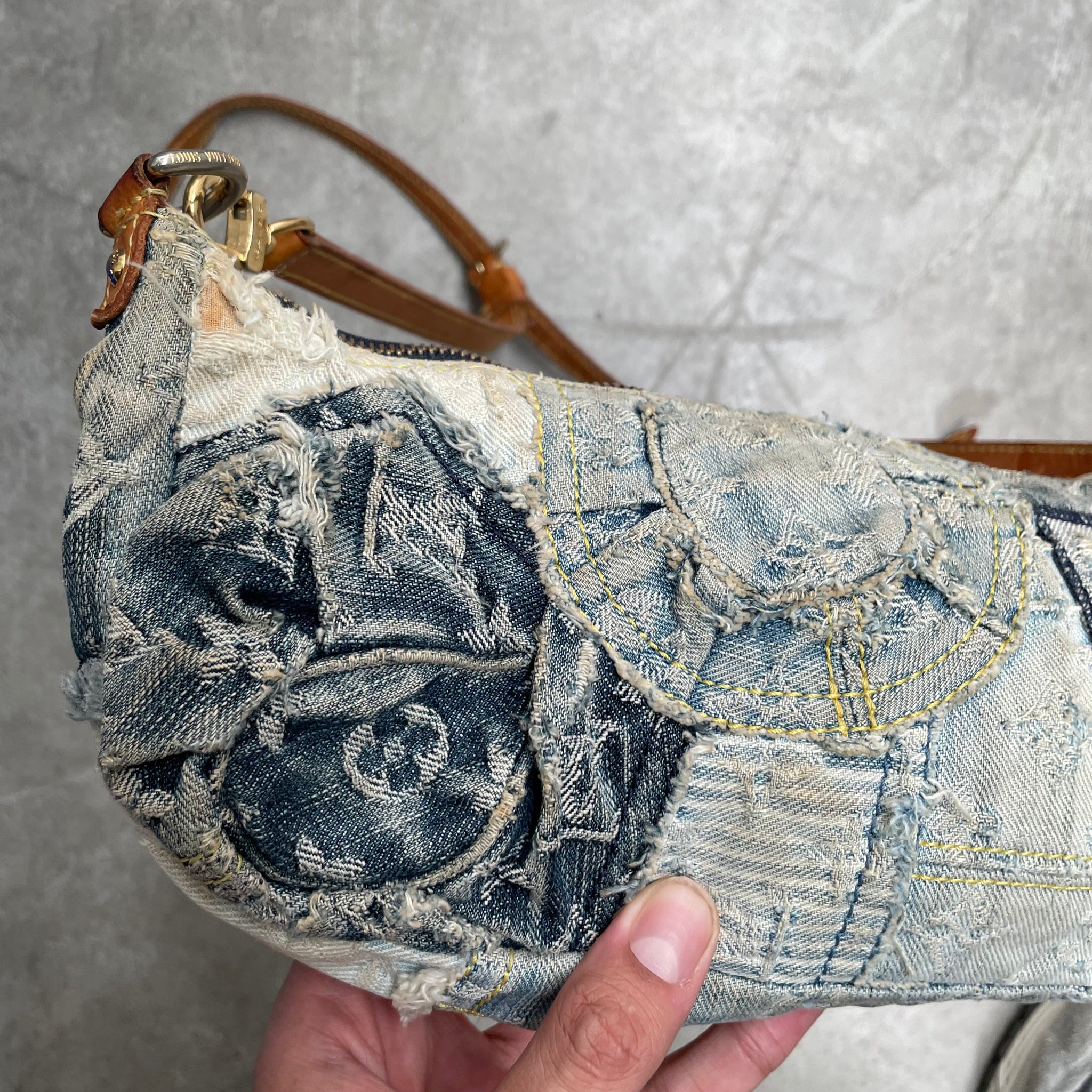 Louis Vuitton Denim Patchwork Crossbody Bag