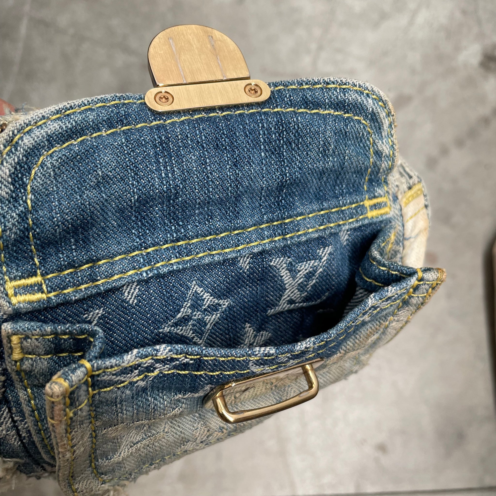 Louis Vuitton Denim Patchwork Crossbody Bag