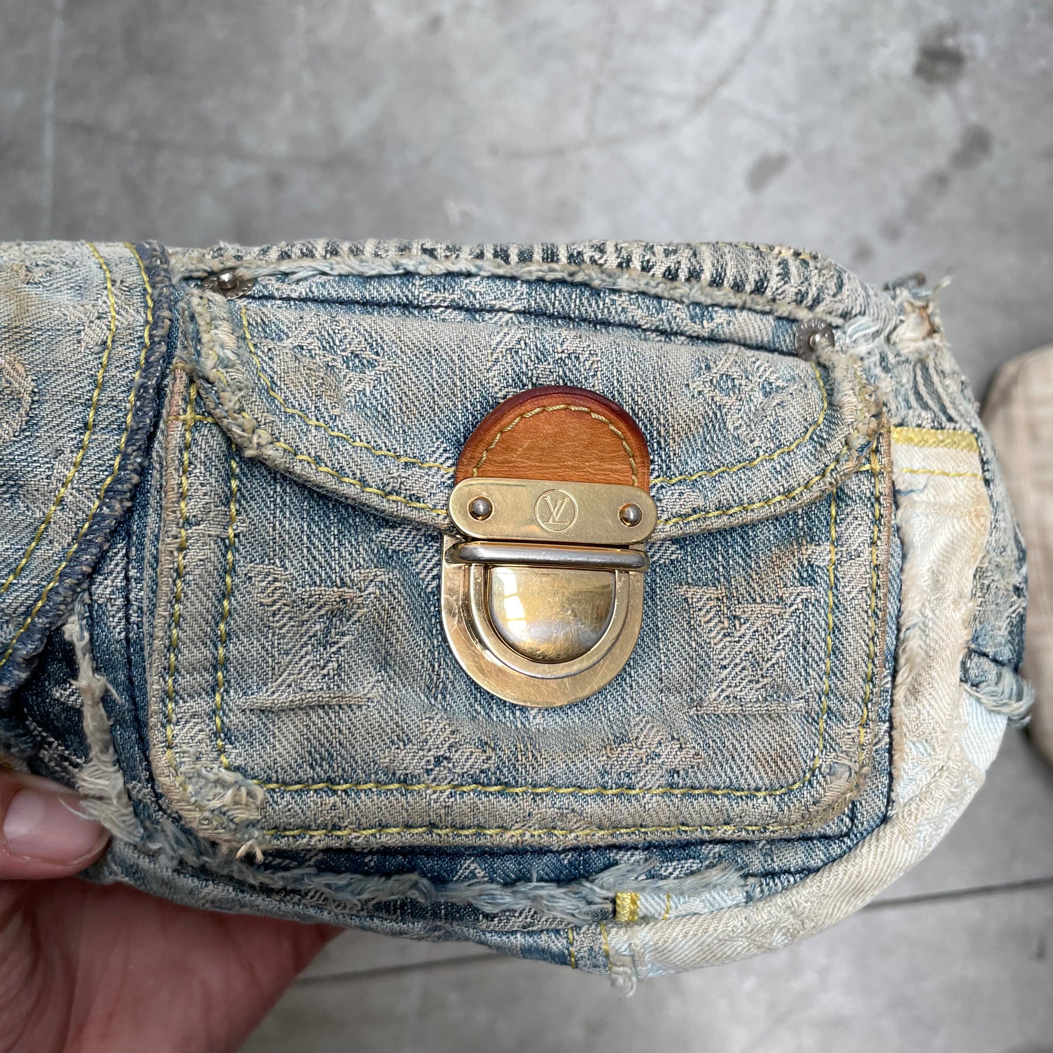 Louis Vuitton Denim Patchwork Crossbody Bag