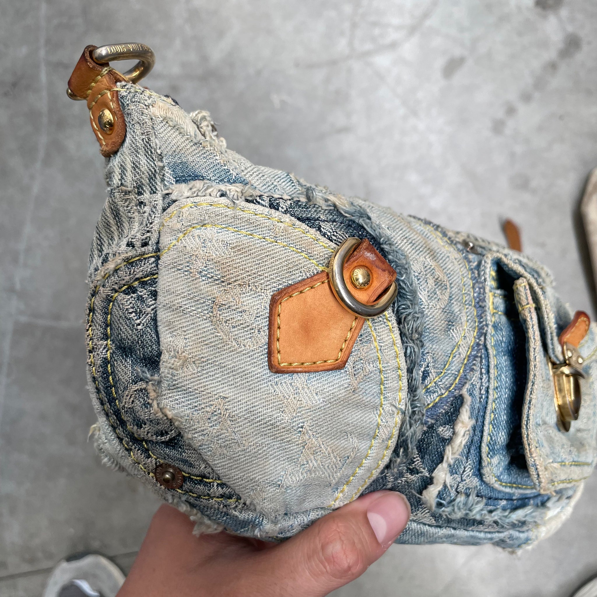 Louis Vuitton Denim Patchwork Crossbody Bag