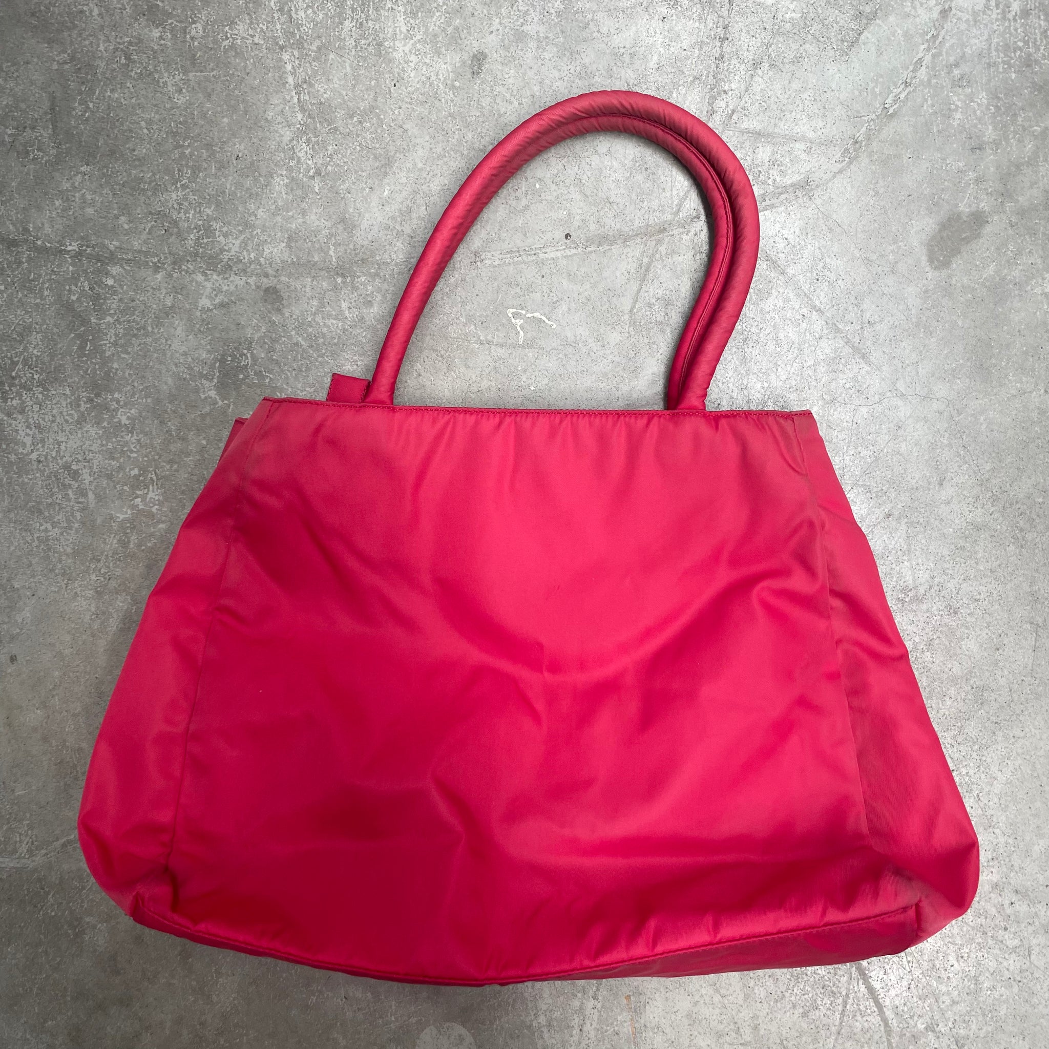 Prada Zip Hand Bag Nylon Red