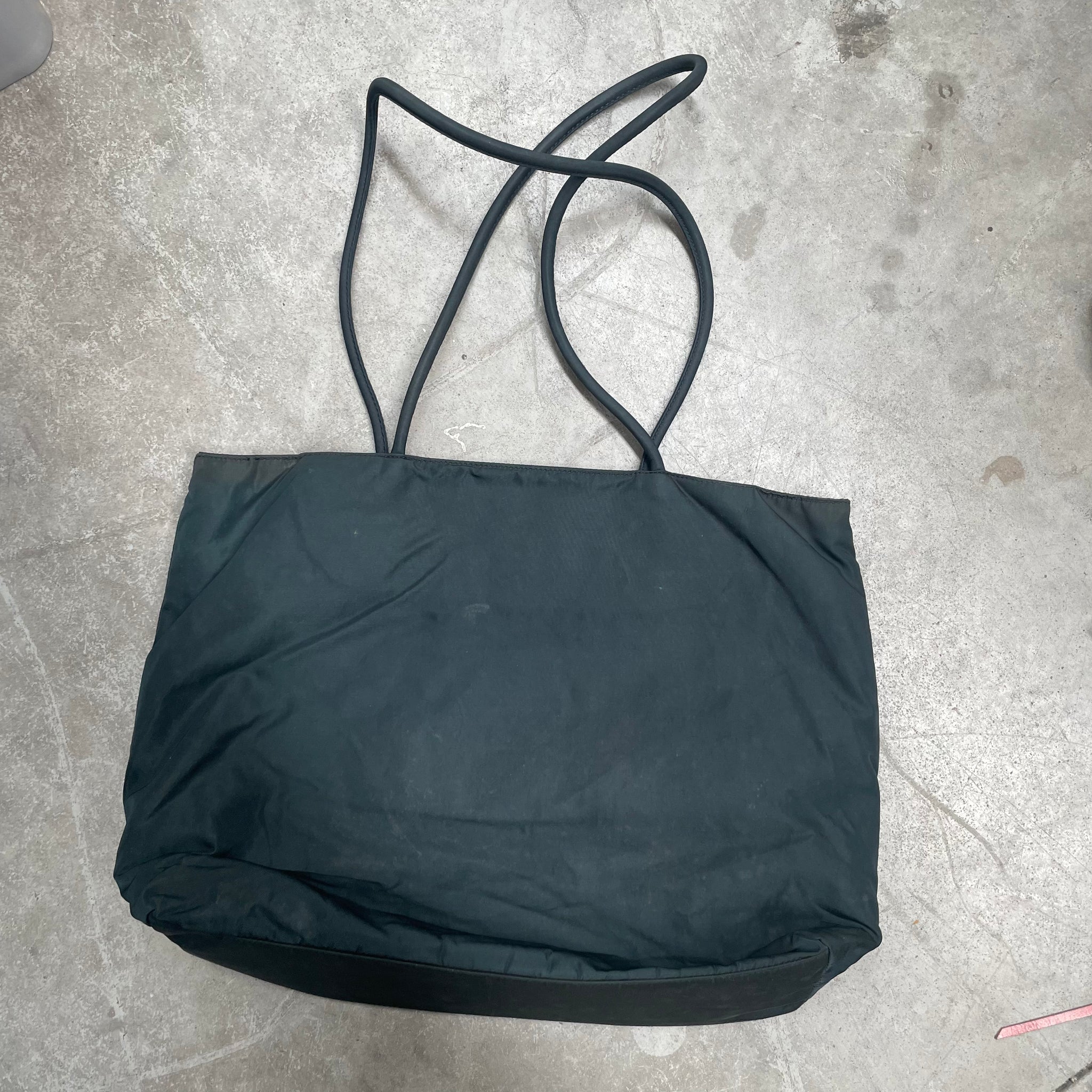 Prada Long Strap Tote Bag Nylon Aqua Green
